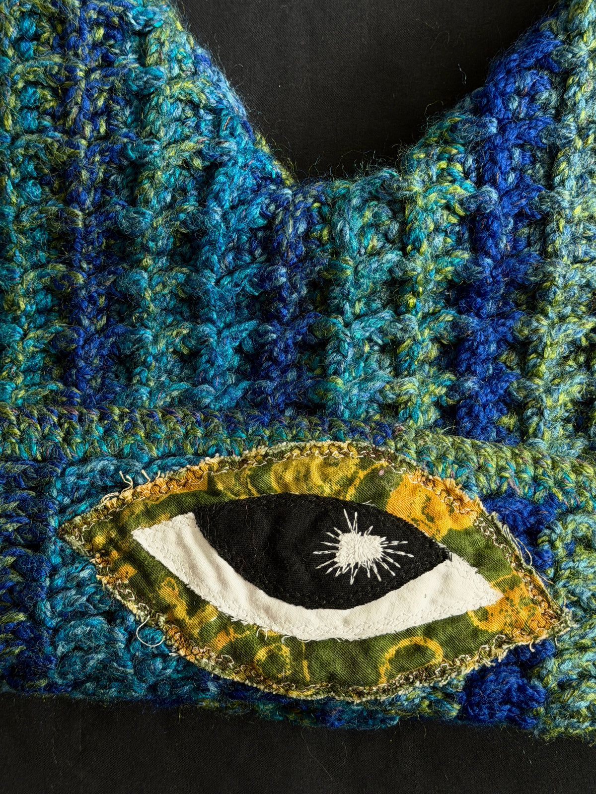 Crochet eyeball hat