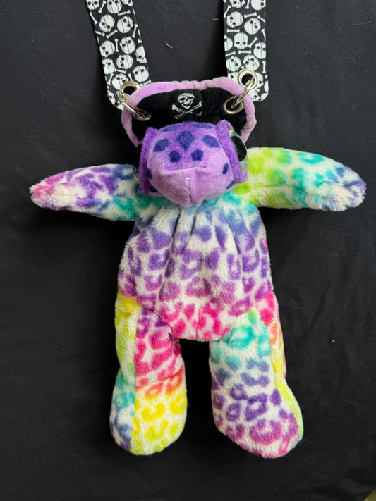 Pirate turtle + rainbow leopard hybrid side bag