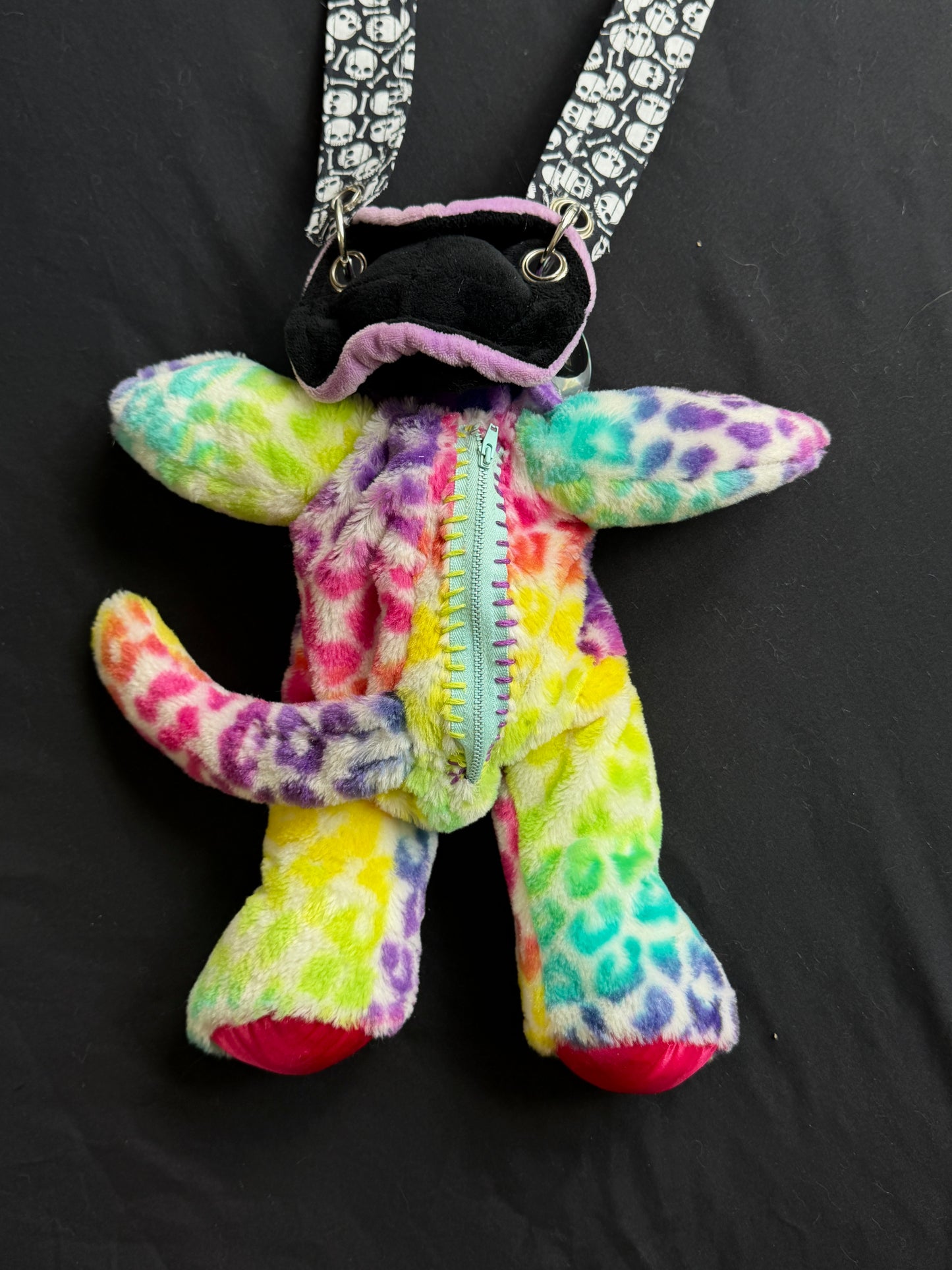 Pirate turtle + rainbow leopard hybrid side bag