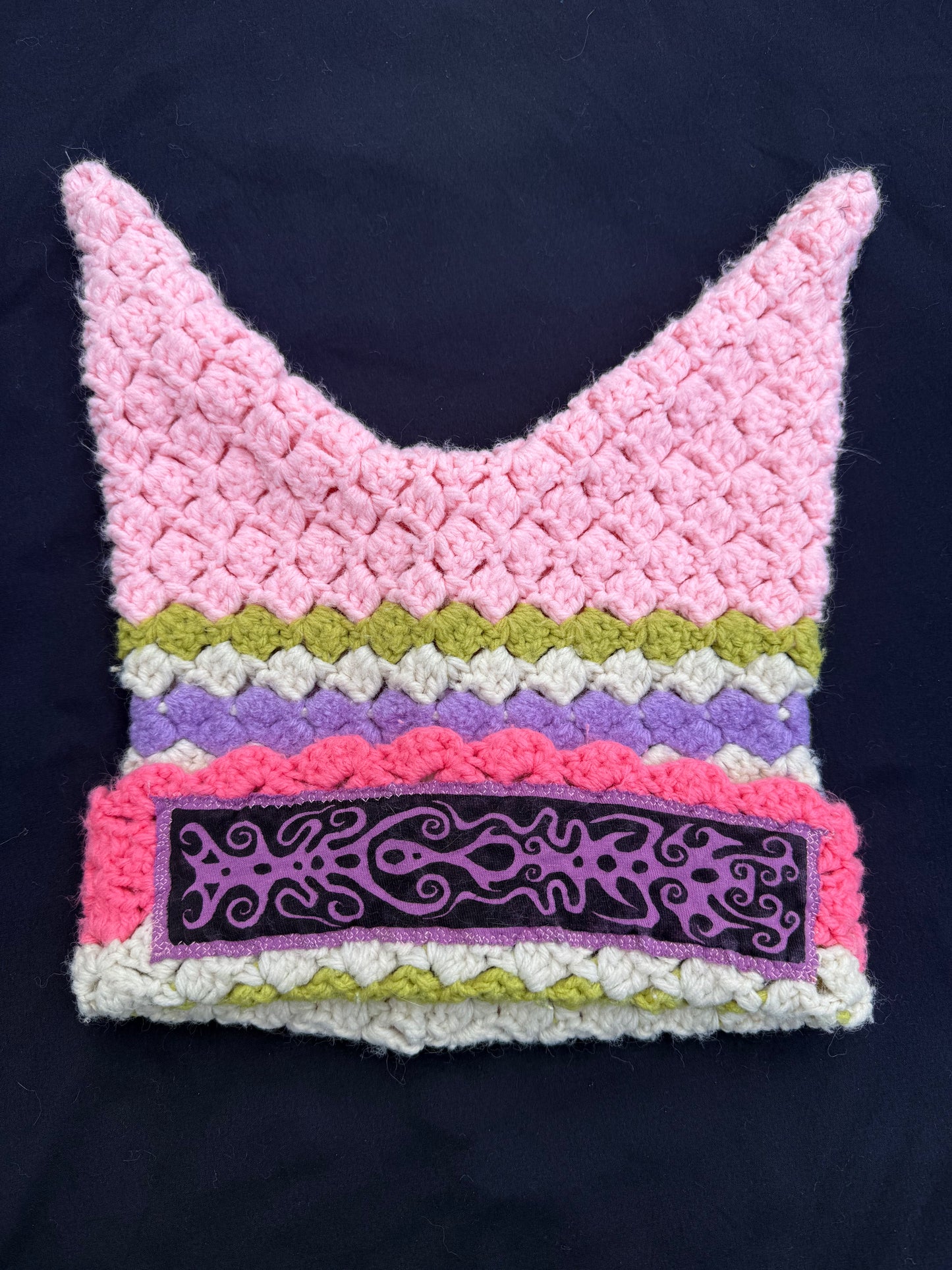 Crochet shape patch hat