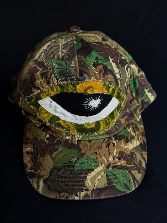 Upcycled Camo Eyeball Hat