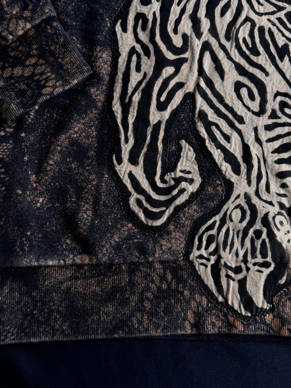 Gargoyle bleach dyed hoodie