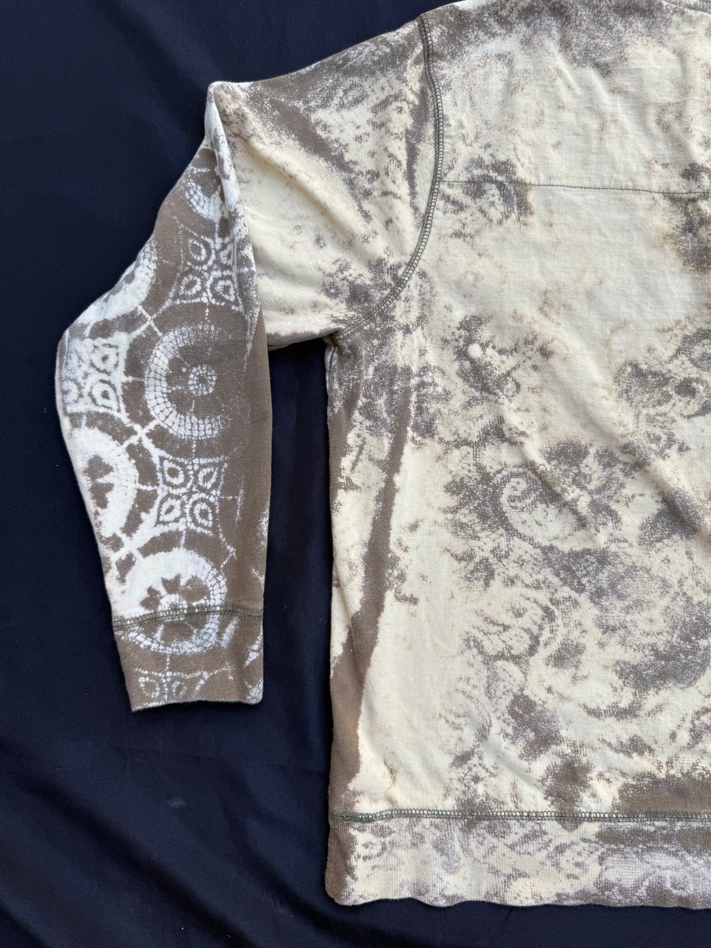 Mushroom lady patch bleach dyed shirt