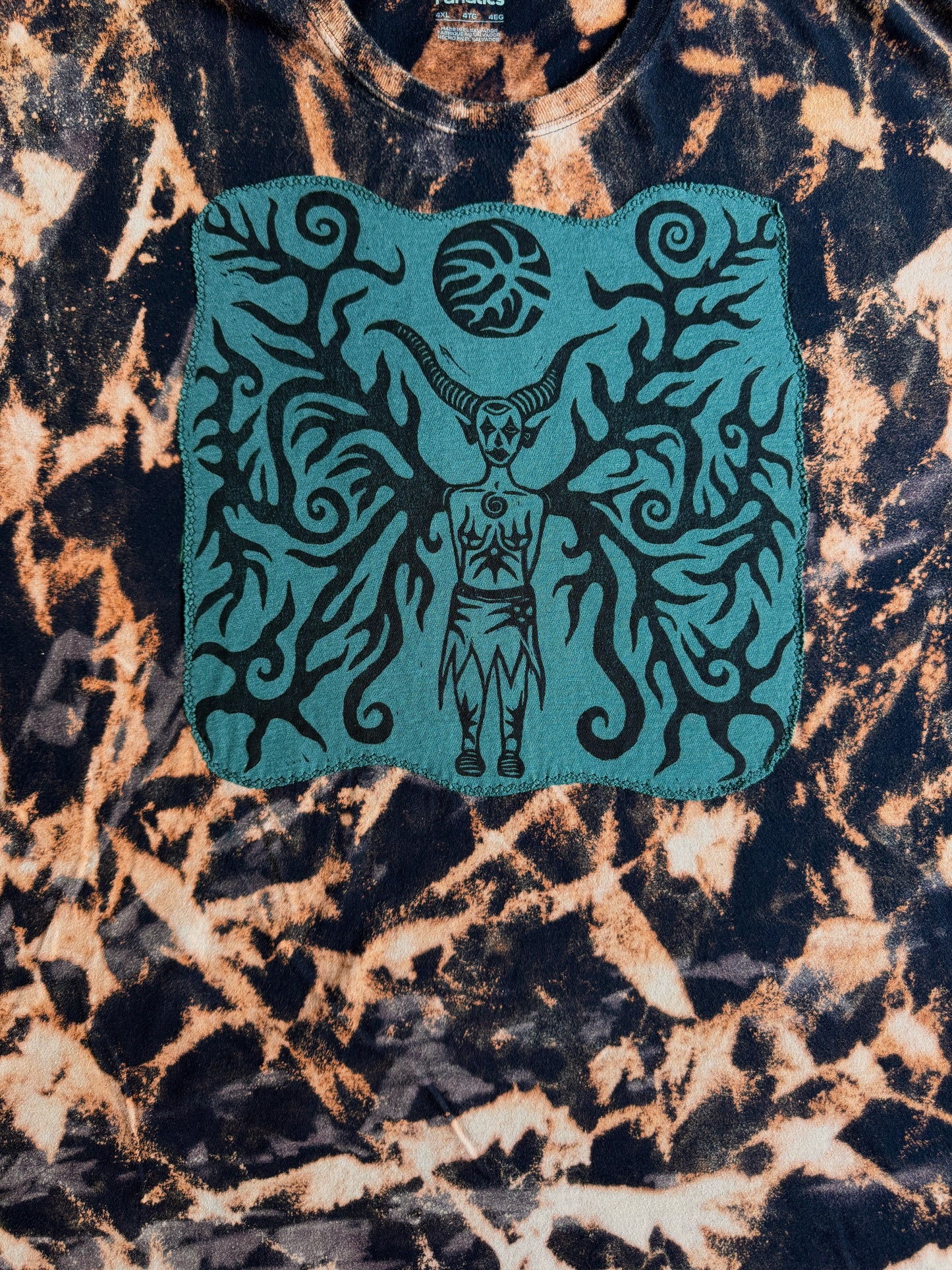 Moon goddess bleach dyed t-shirt