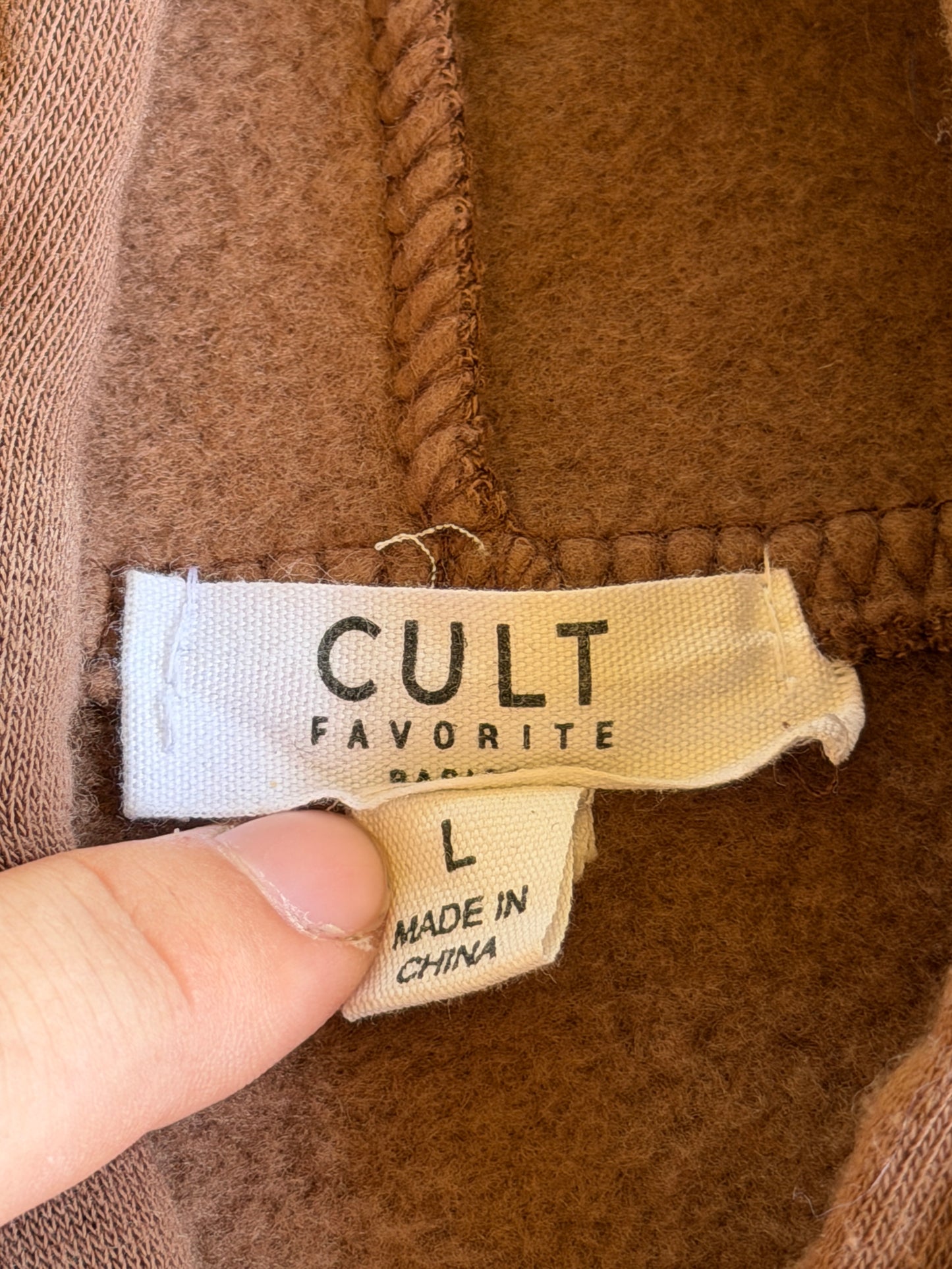 Brown sigil patch zip up hoodie