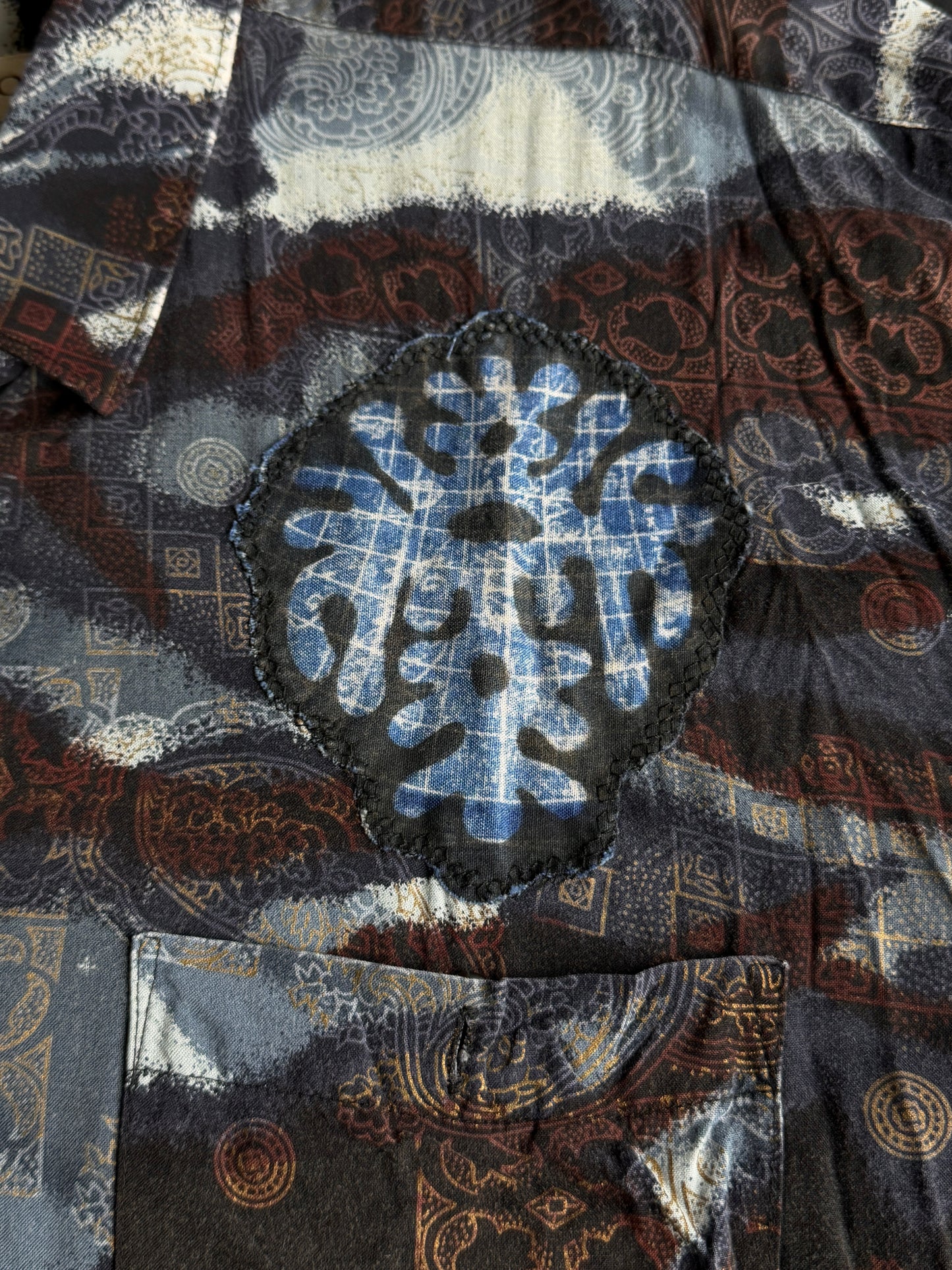 Stealie + shapes button up short sleeve