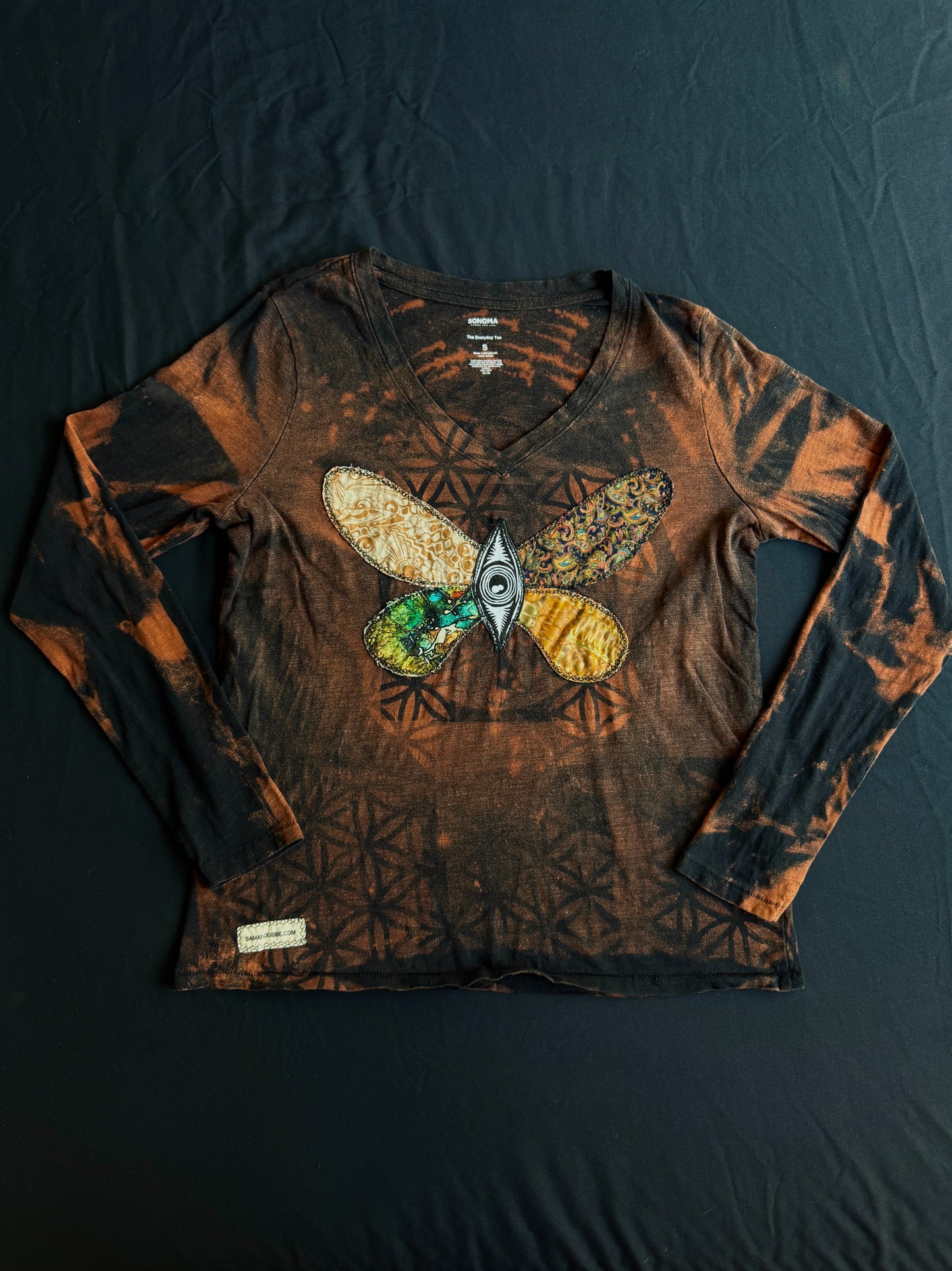 Butterfly bleach dyed long sleeve