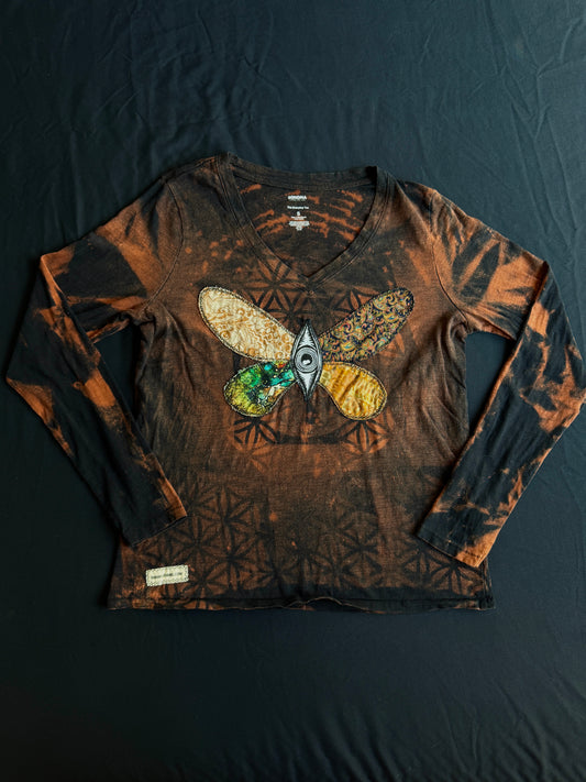 Butterfly bleach dyed long sleeve