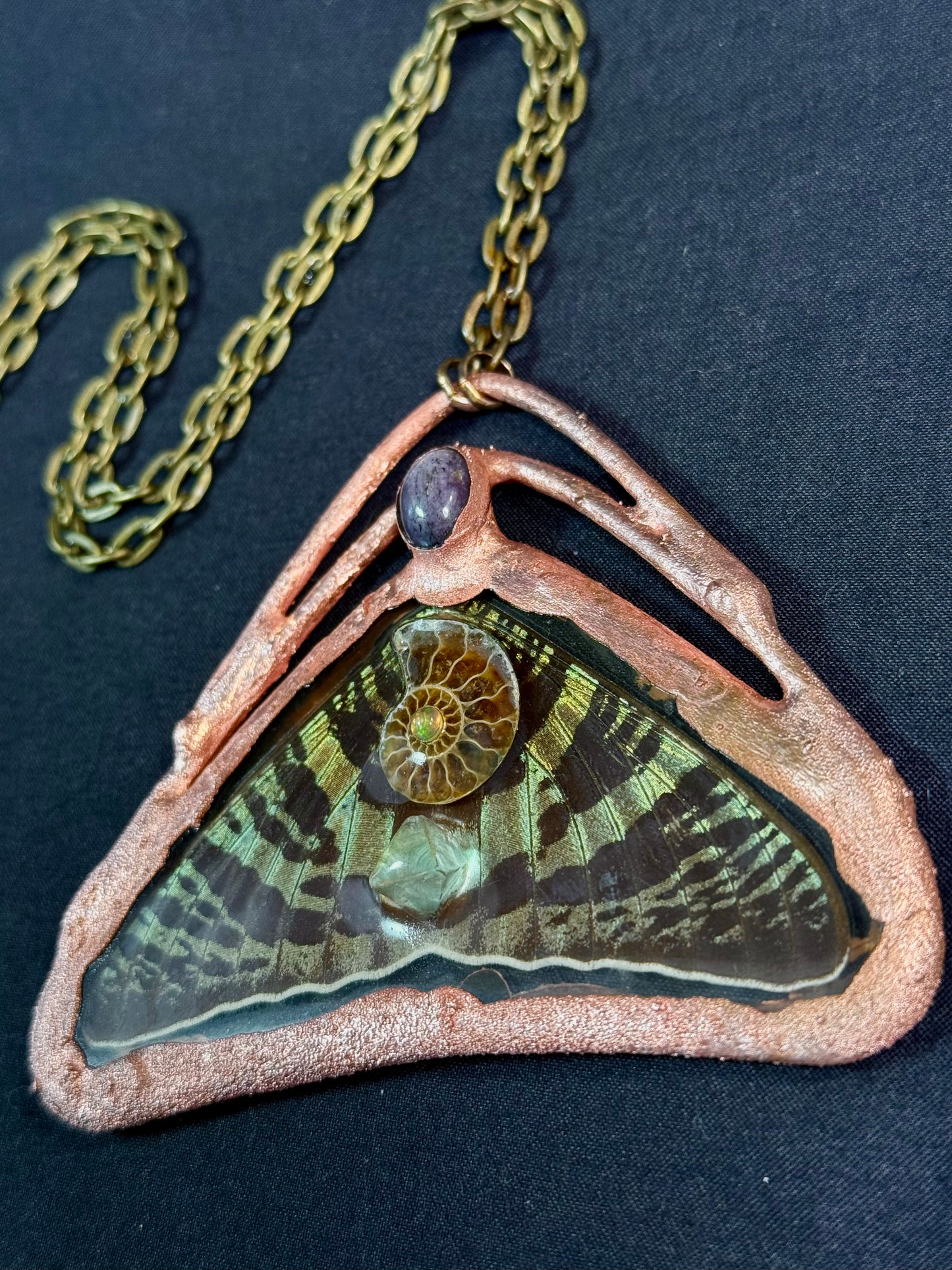 Star sapphire sunset moth amulet