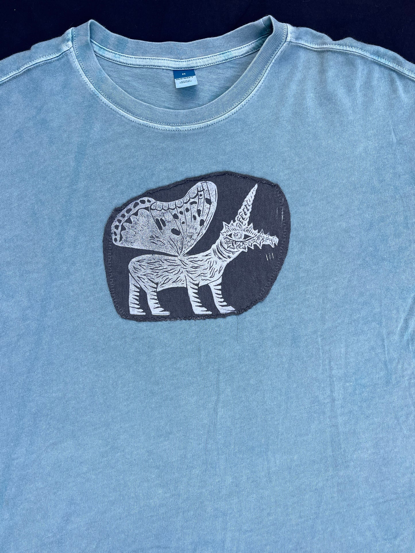 Unicorn butterfly patch t-shirt