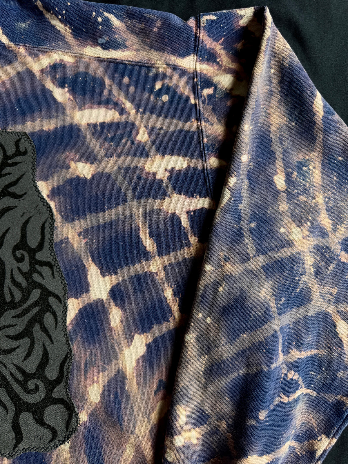 Moon goddess patch bleach dyed crewneck