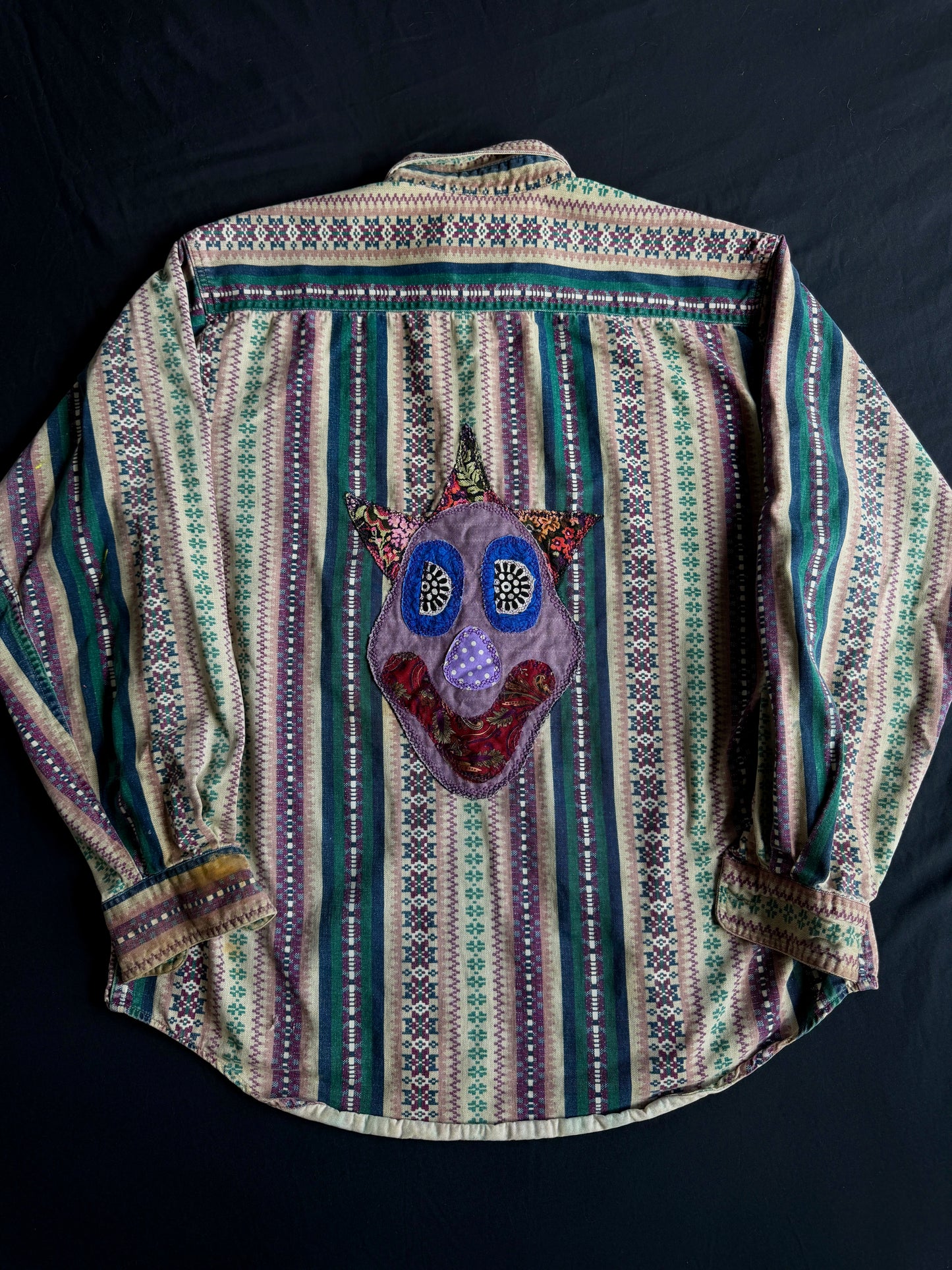 Clown and shapes button down shirt