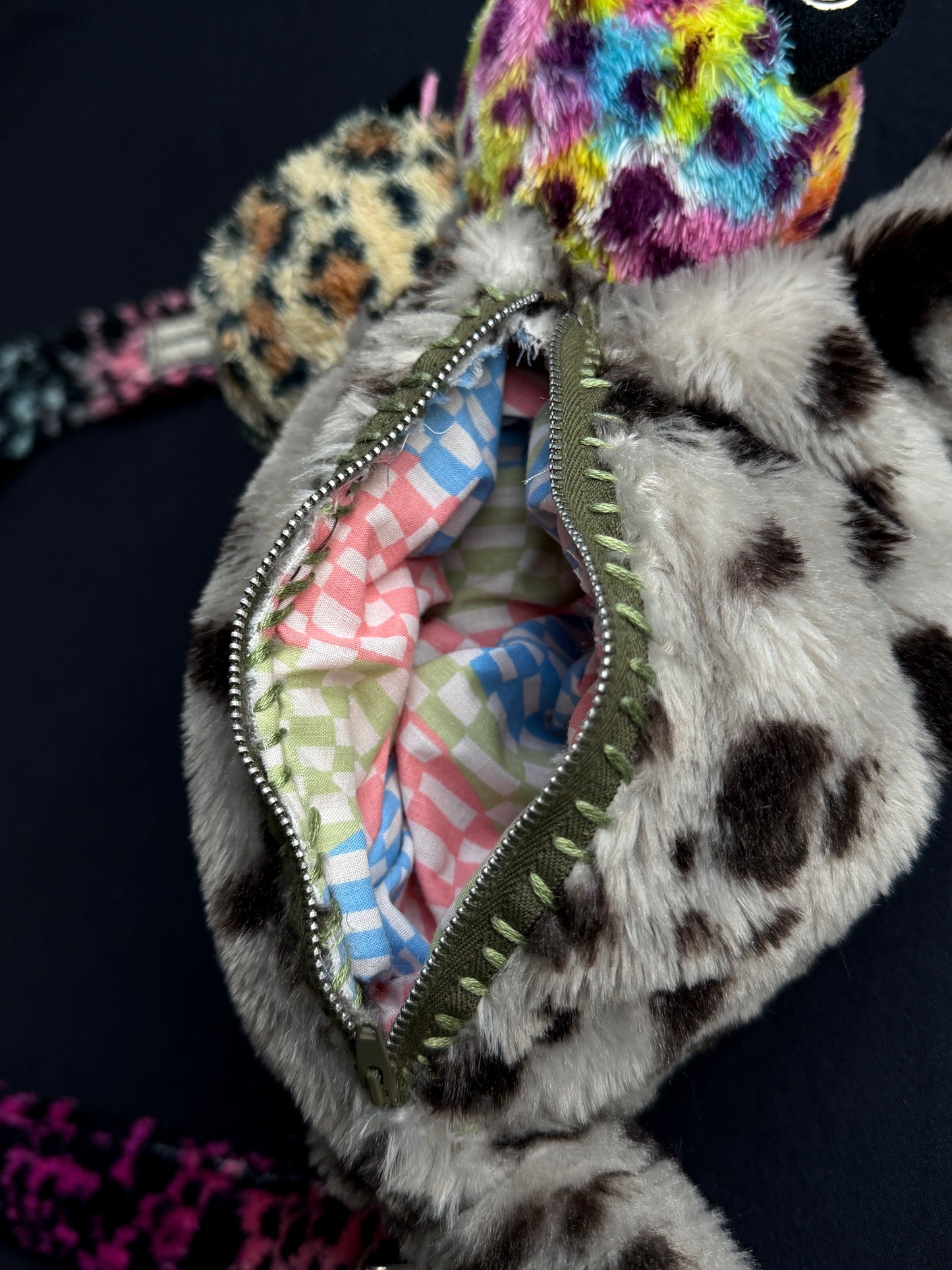 Unicorn + leopard + seal hybrid side bag
