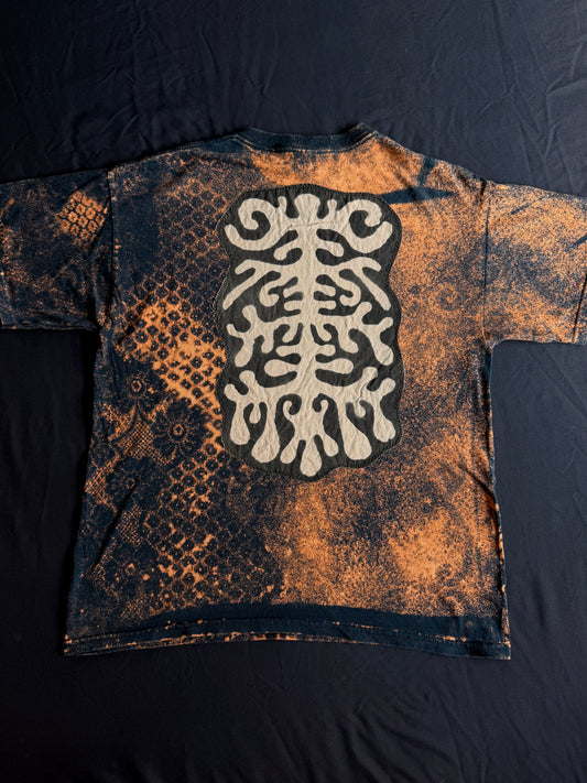 Moon goddess + shape bleach dyed t-shirt