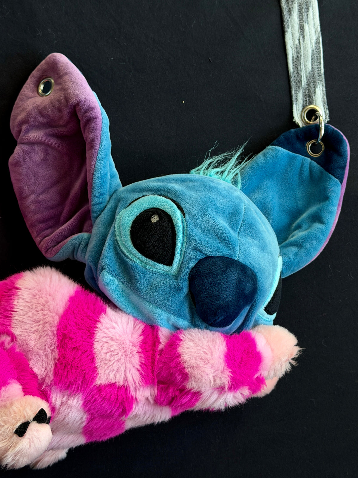 Stitch + Cheshire Cat hybrid side bag