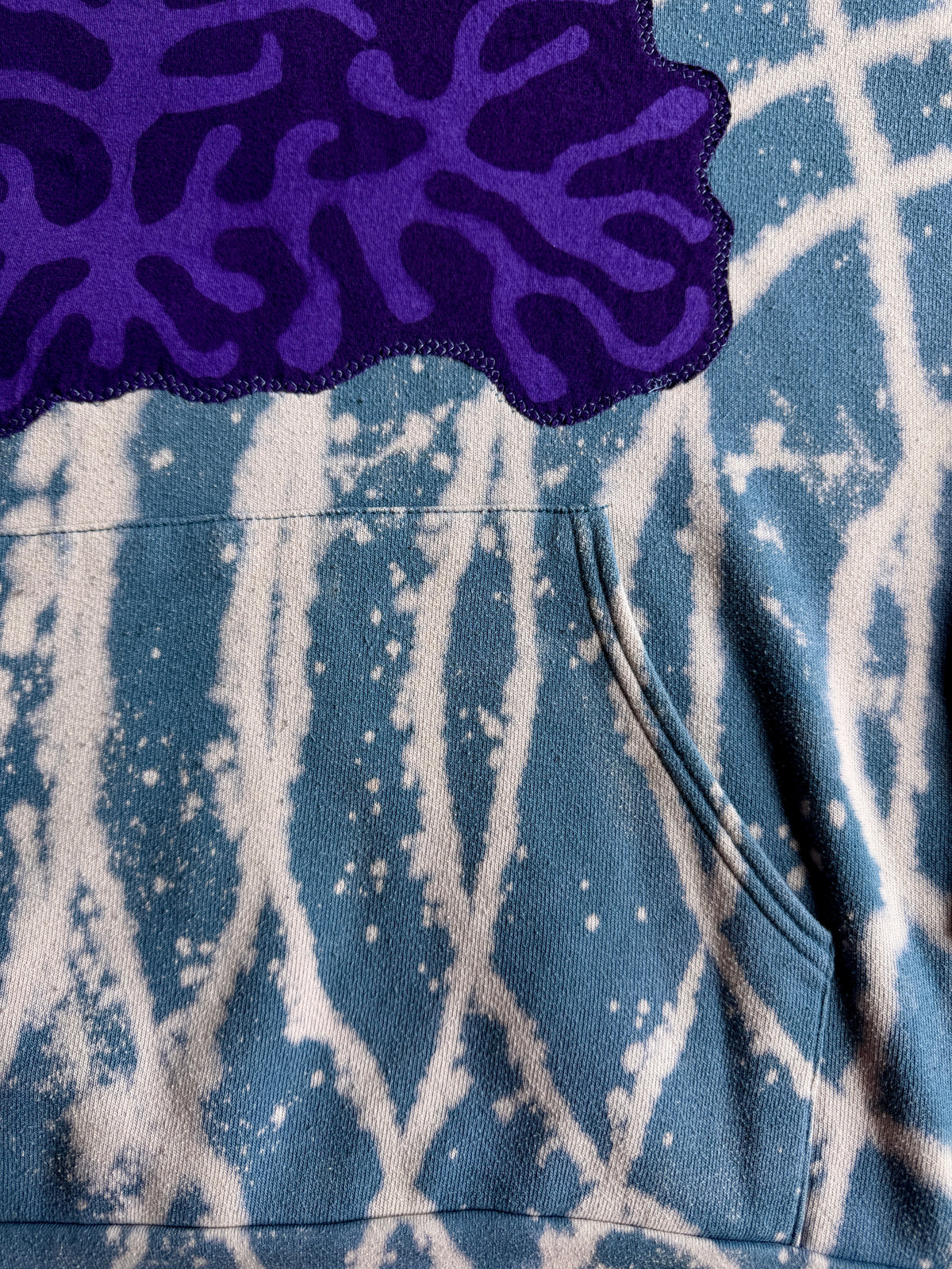 Clown bleach dyed hoodie