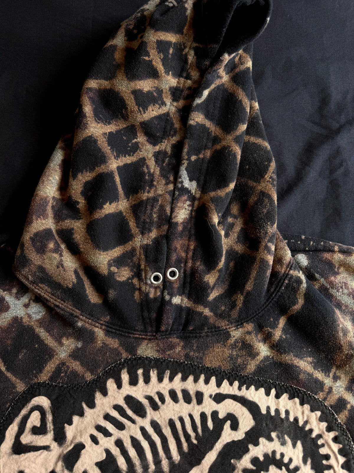 Gremlin + chameleon bleach dyed hoodie