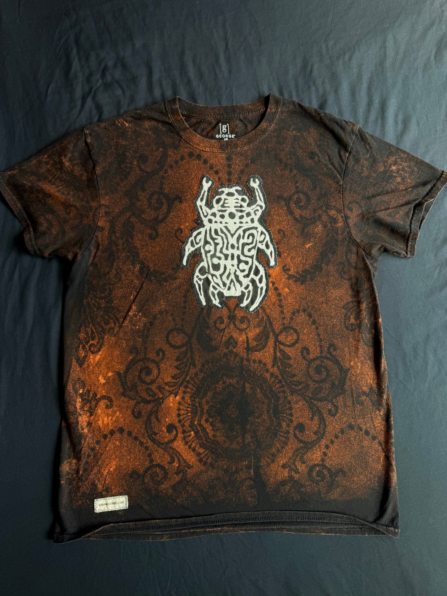 Beetle bleach dyed t-shirt