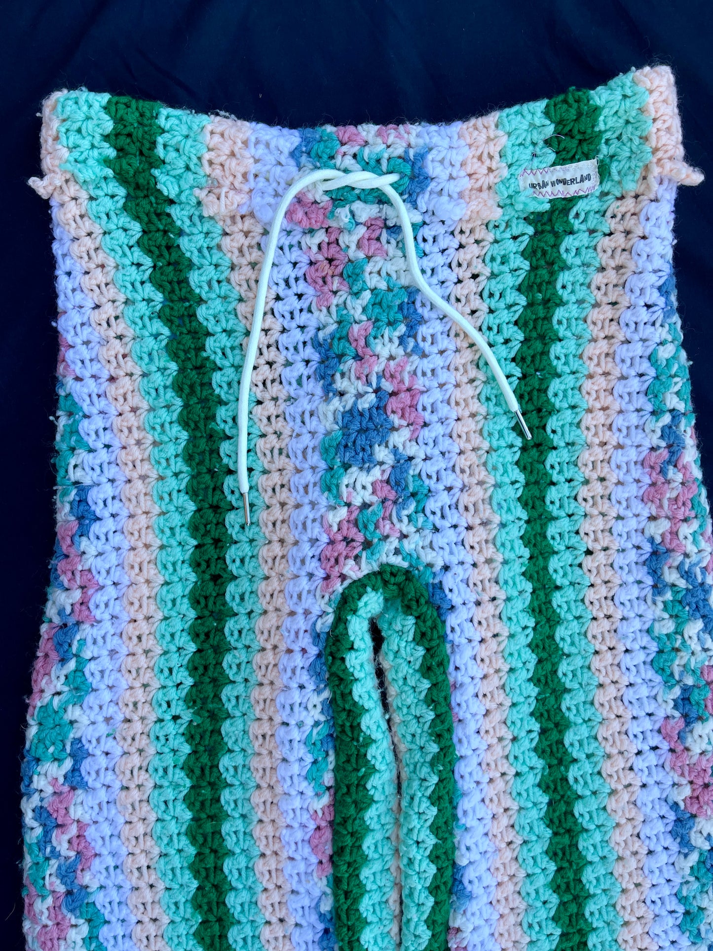 Sea foam crochet pants