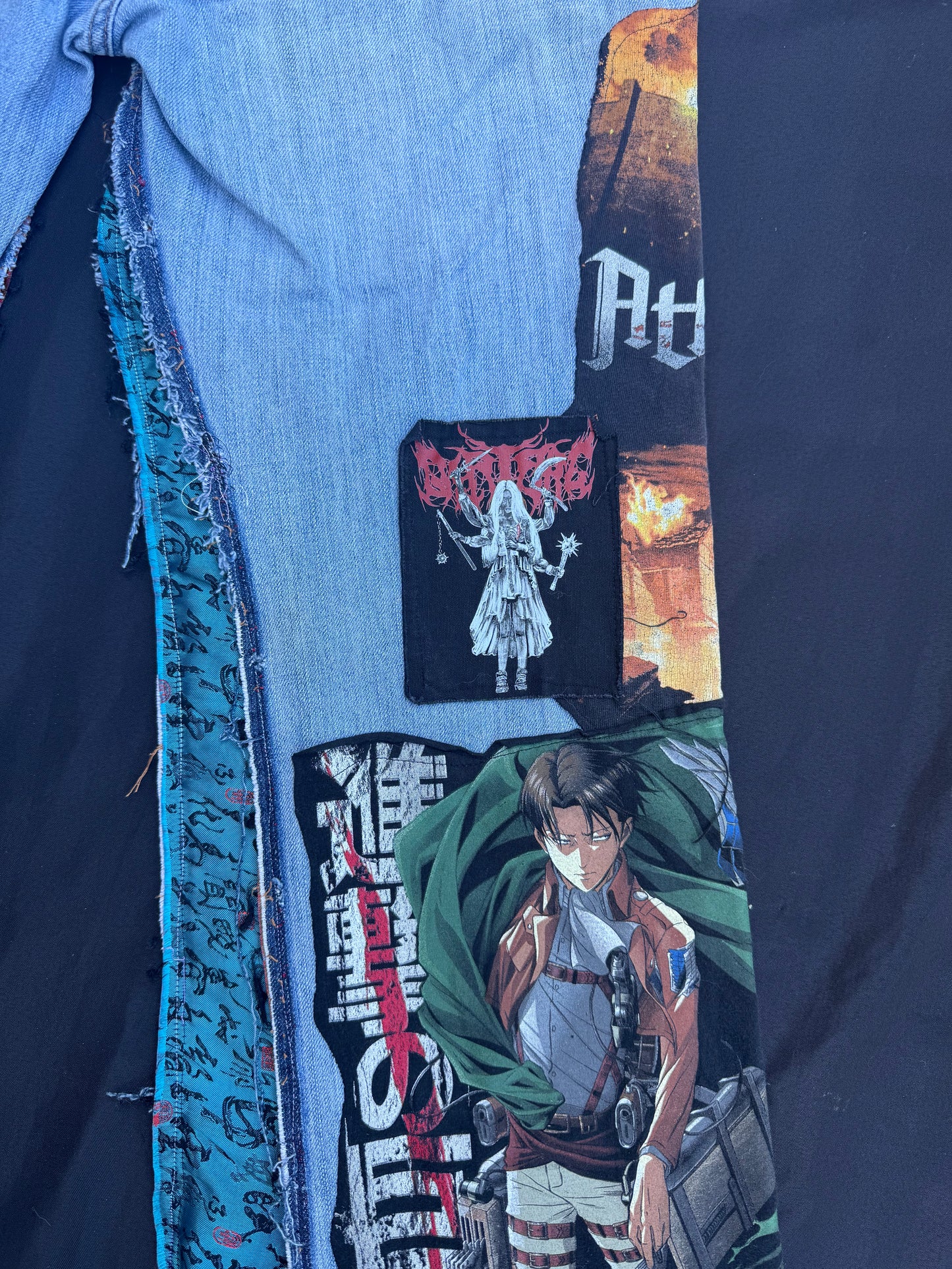 Anime collage patch jeans
