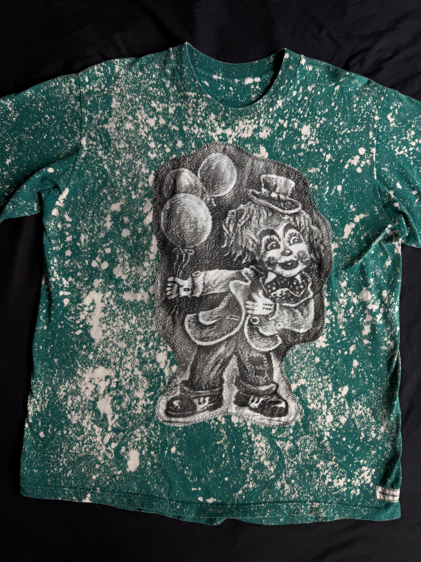 Clown bleach dyed t-shirt