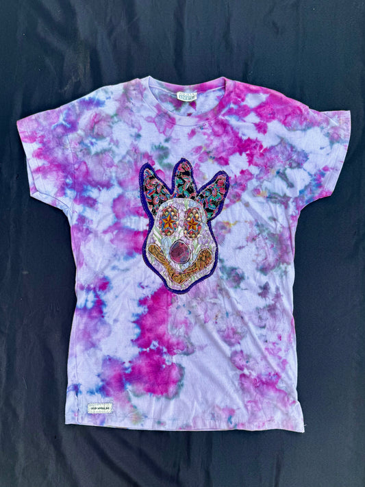 Clown patch tie dye t-shirt