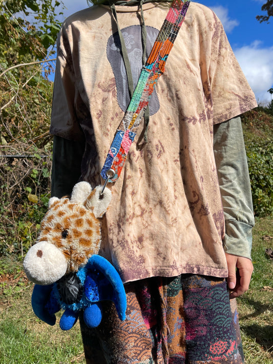 Giraffe + blue bat hybrid side bag