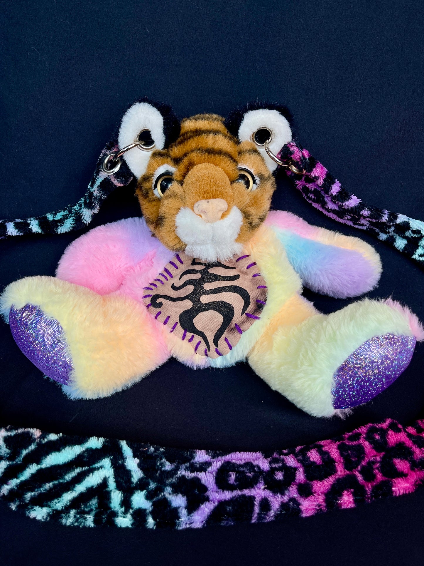 Tiger + rainbow bear side bag