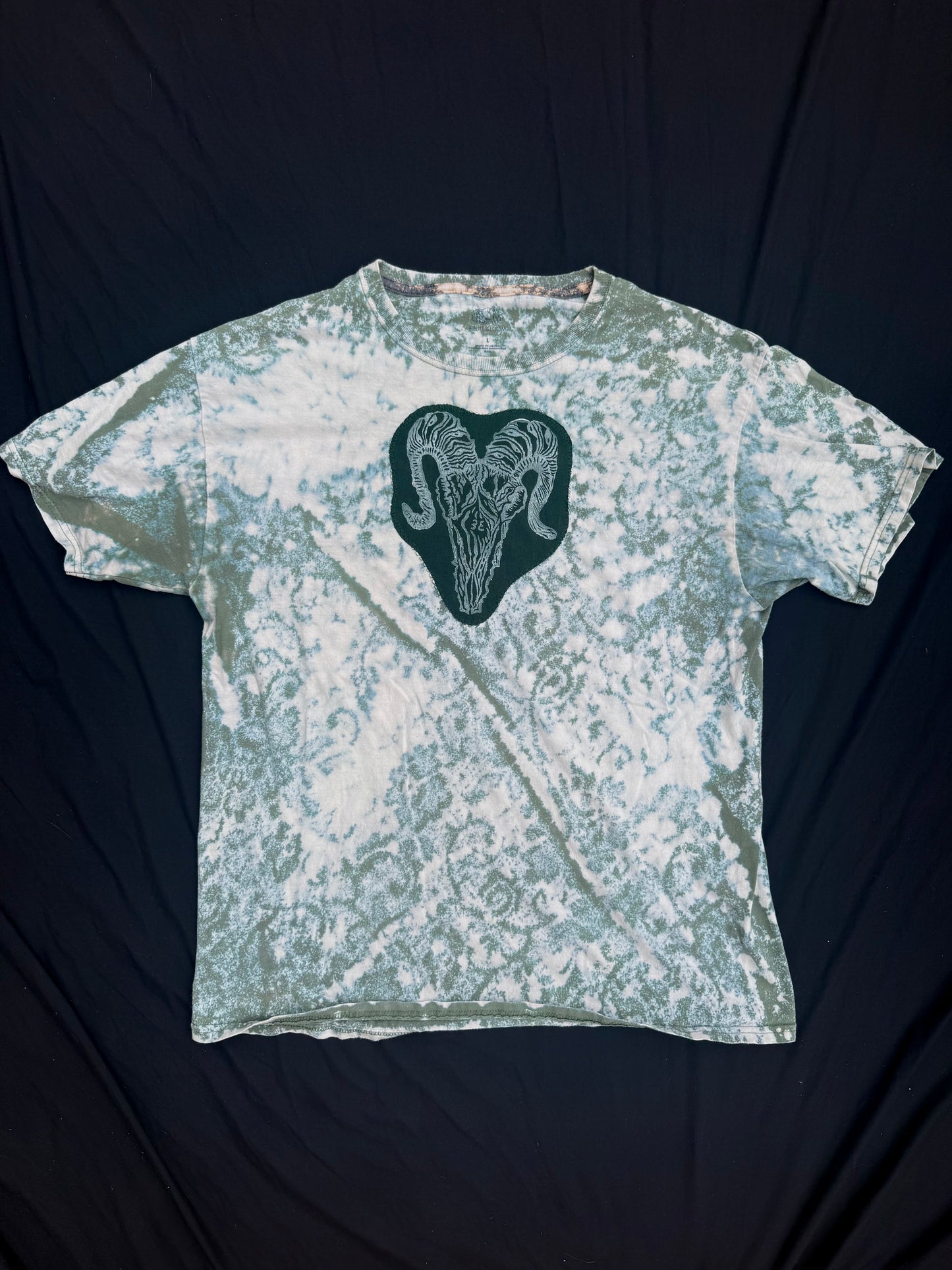 All seeing billy skull bleach dyed t shirt