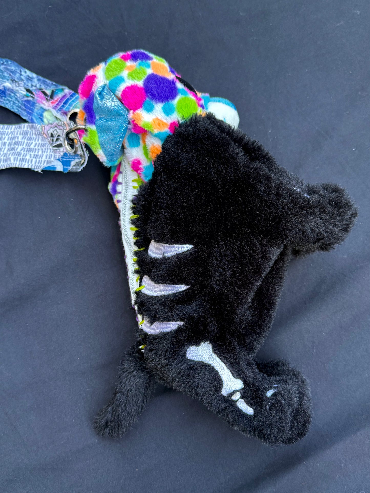 Rainbow skull dog hybrid side bag