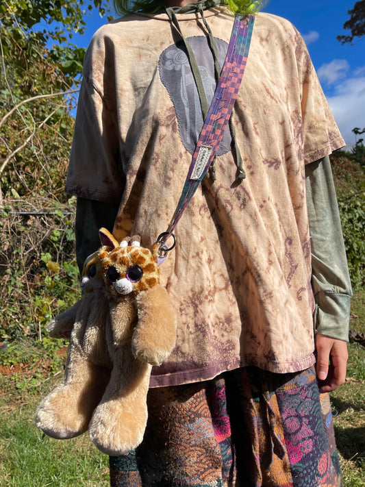 Two headed giraffe + fox hybrid side bag