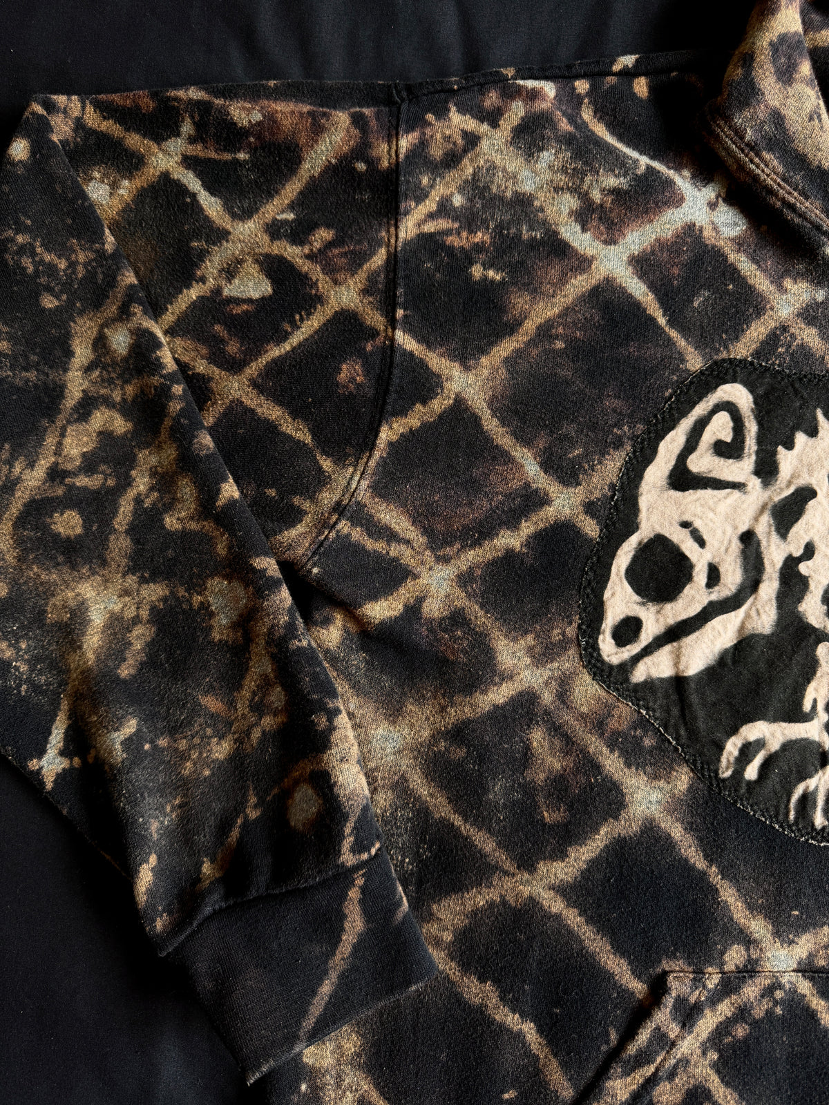 Gremlin + chameleon bleach dyed hoodie