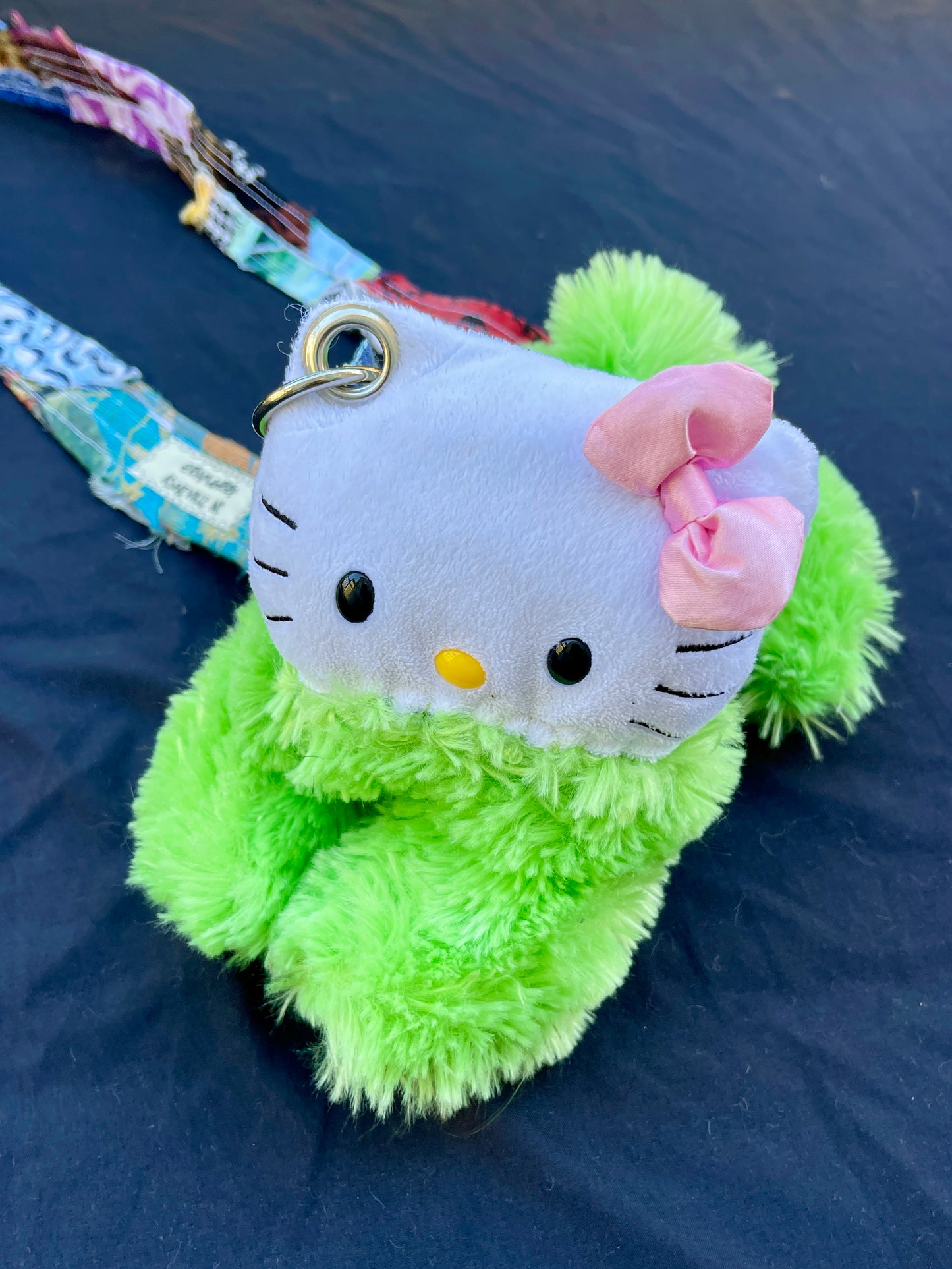 Hello Kitty + fuzzy green hybrid mini side bag
