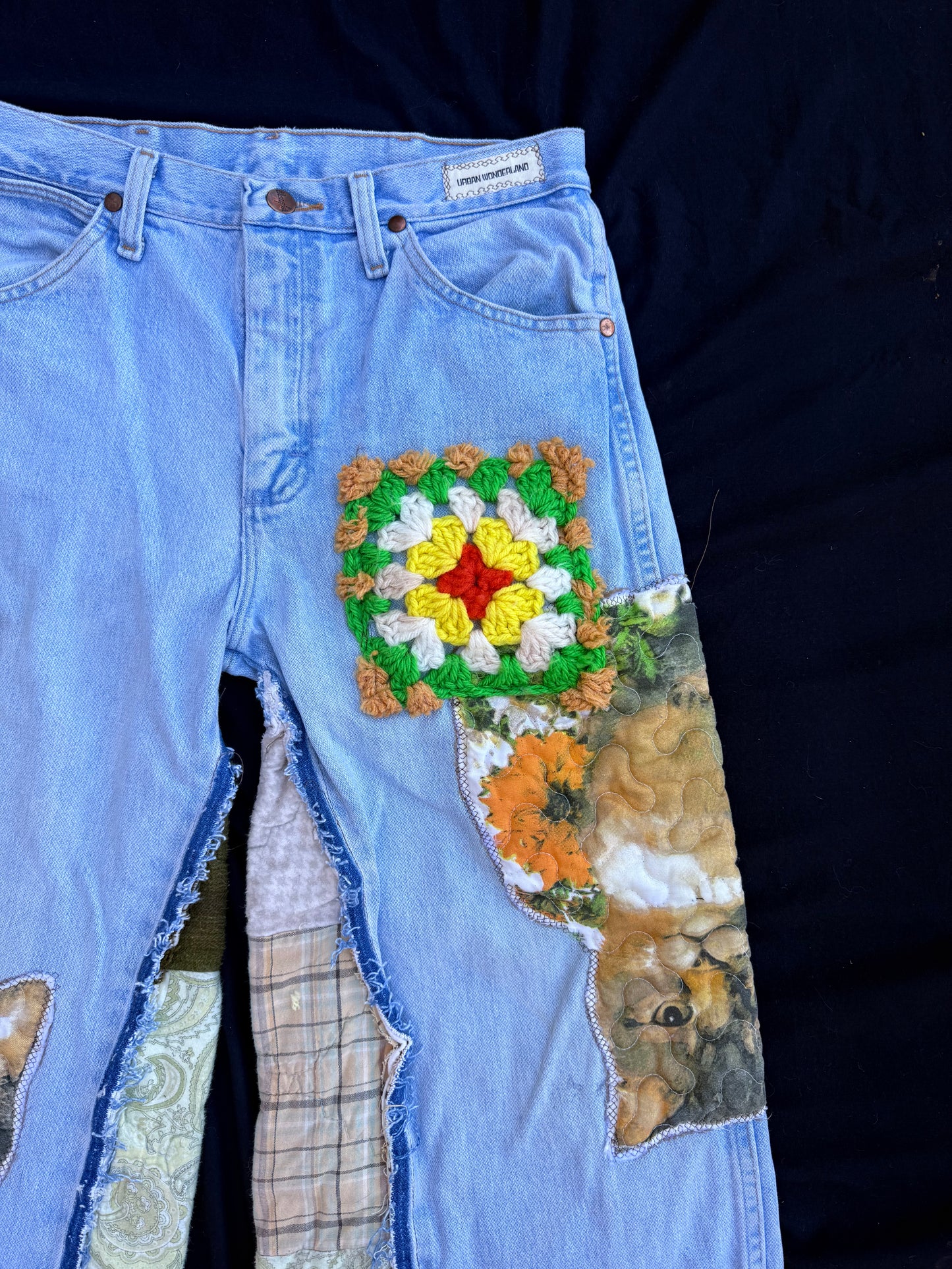 Cat granny square pants