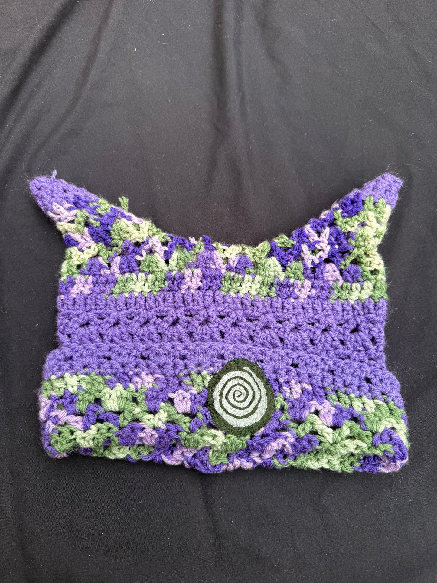Crochet spiral patch hat