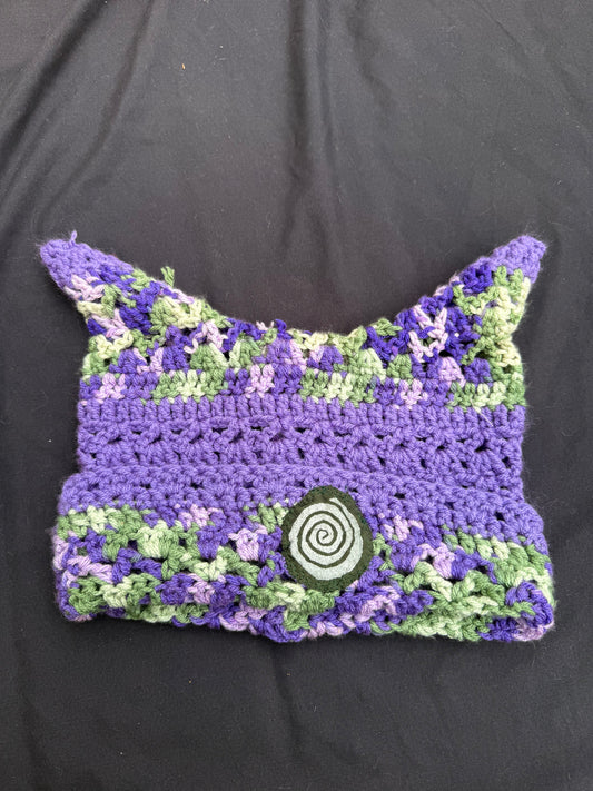 Crochet spiral patch hat