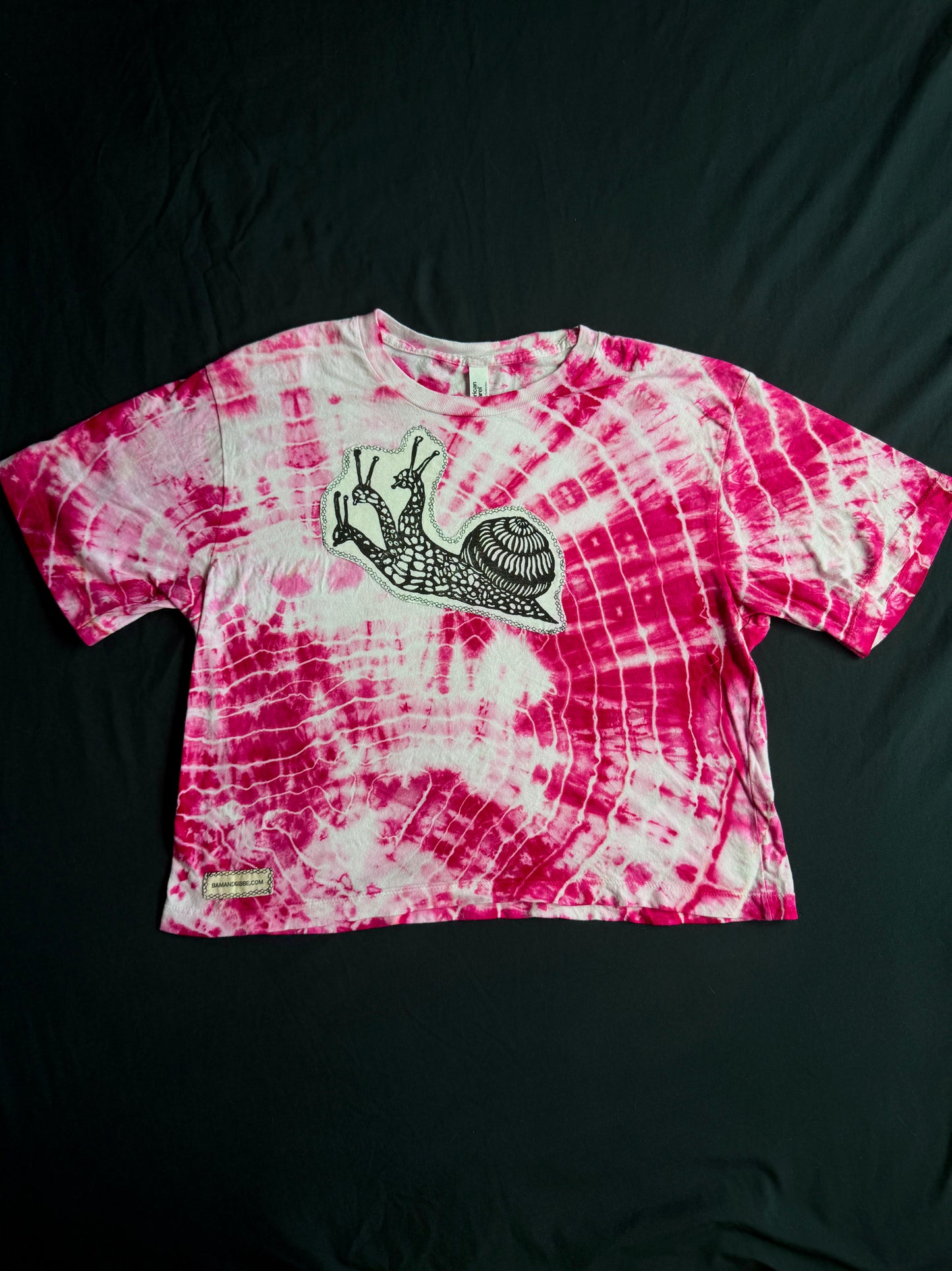 Pink snail tie dye t-shirt