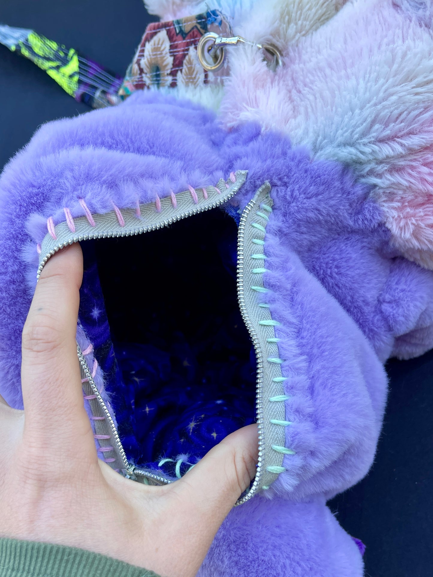 Unicorn + hippopotamus hybrid huge side bag