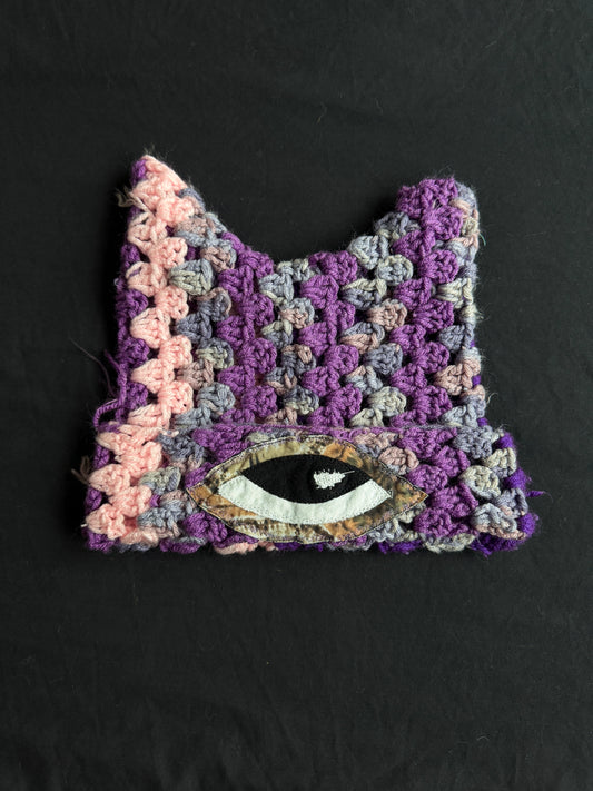 Crochet eyeball patch hat