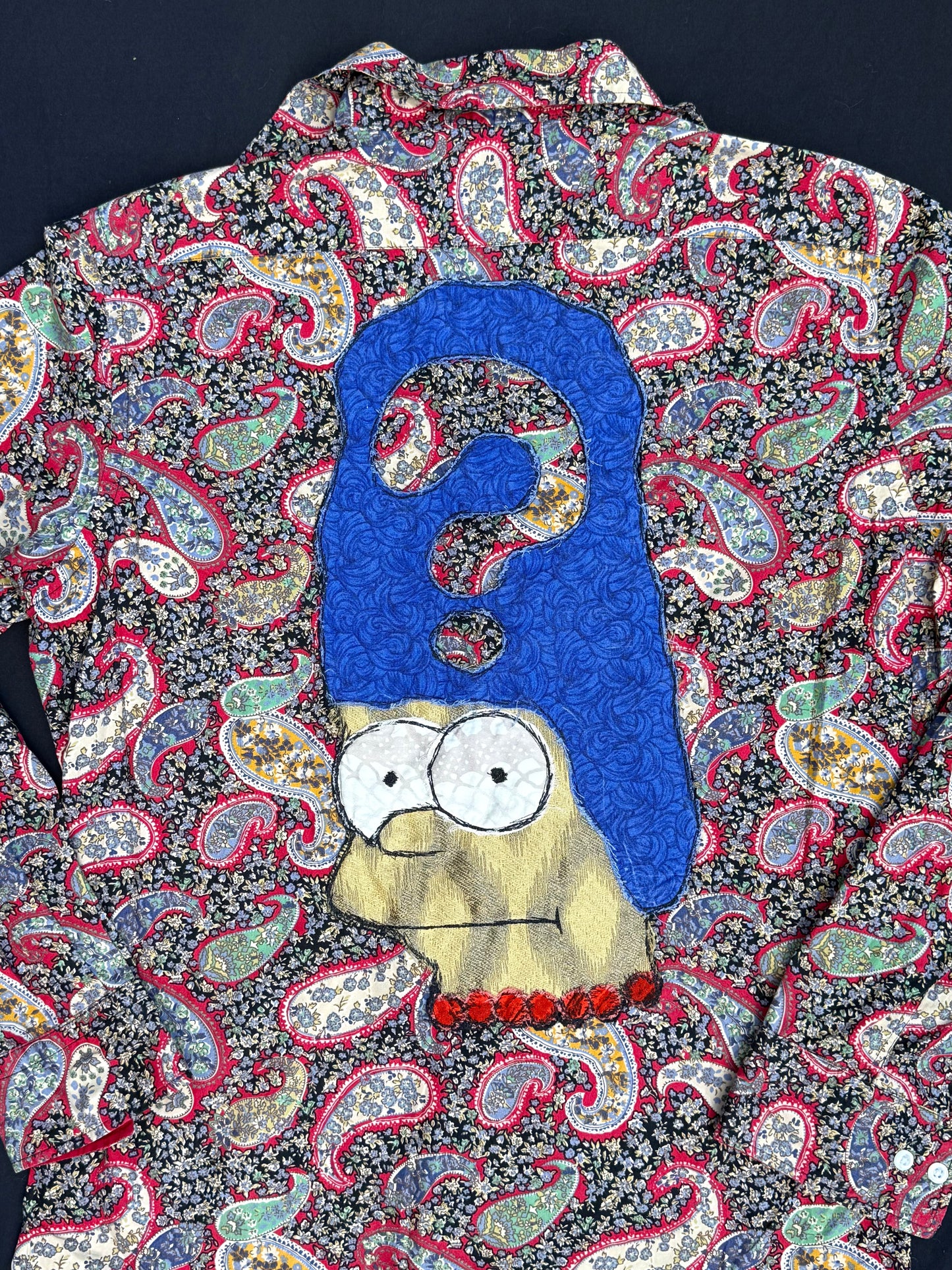 Marge Simpson Tipper button up paisley shirt