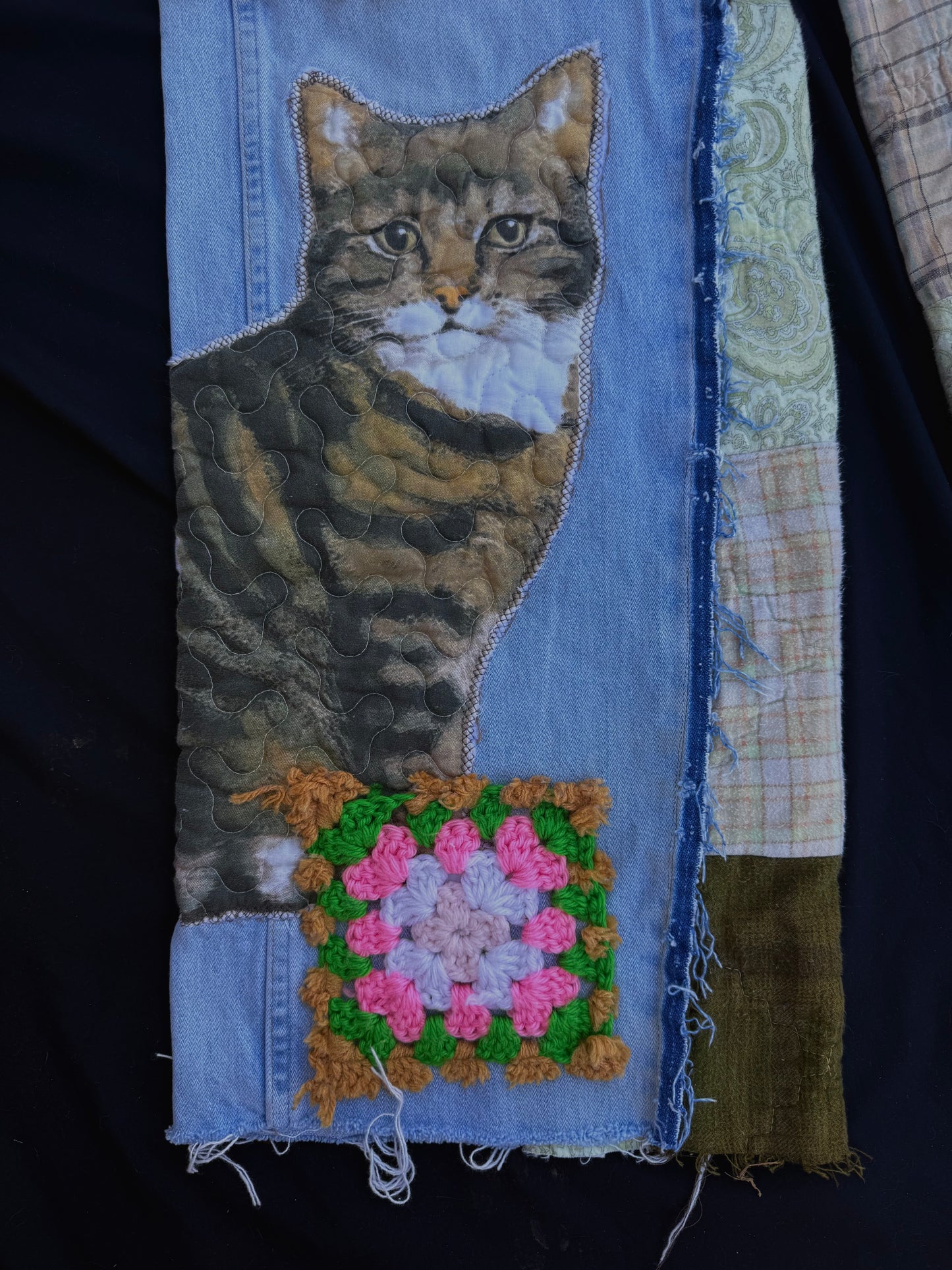 Cat granny square pants