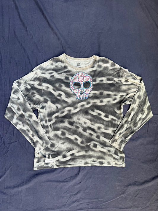 Skull chain spray painted shirt
