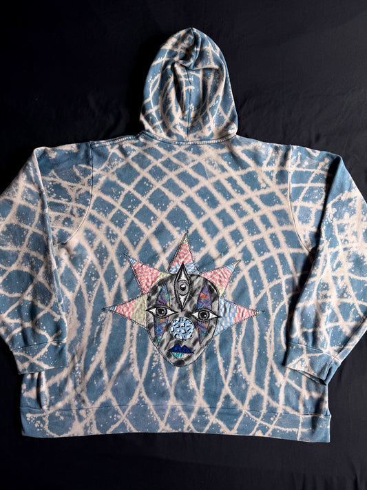 Clown bleach dyed hoodie
