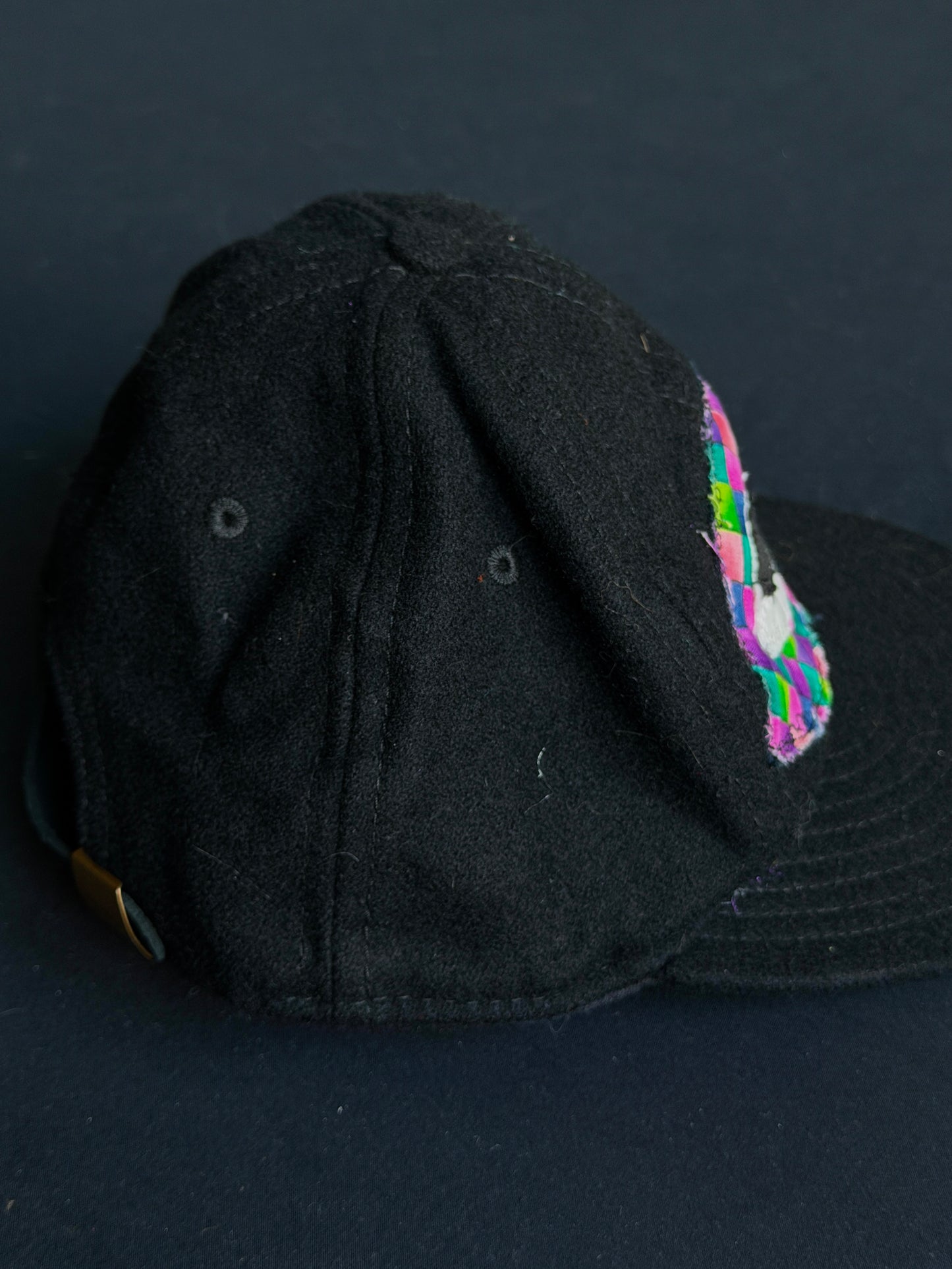 Upcycled Black Eyeball Hat