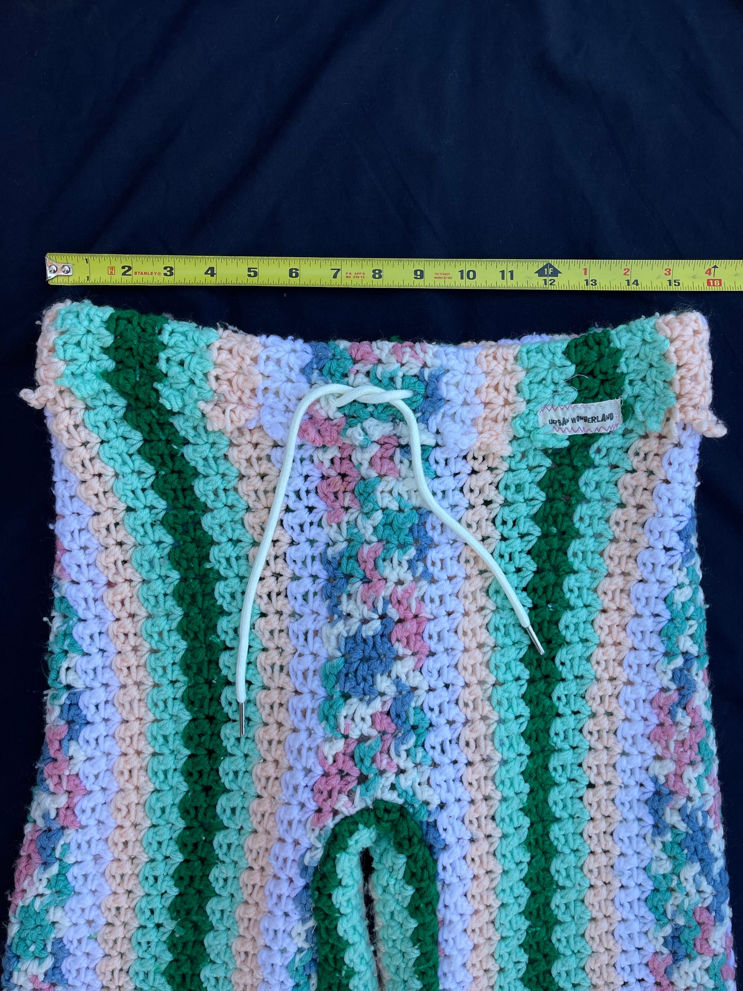 Sea foam crochet pants
