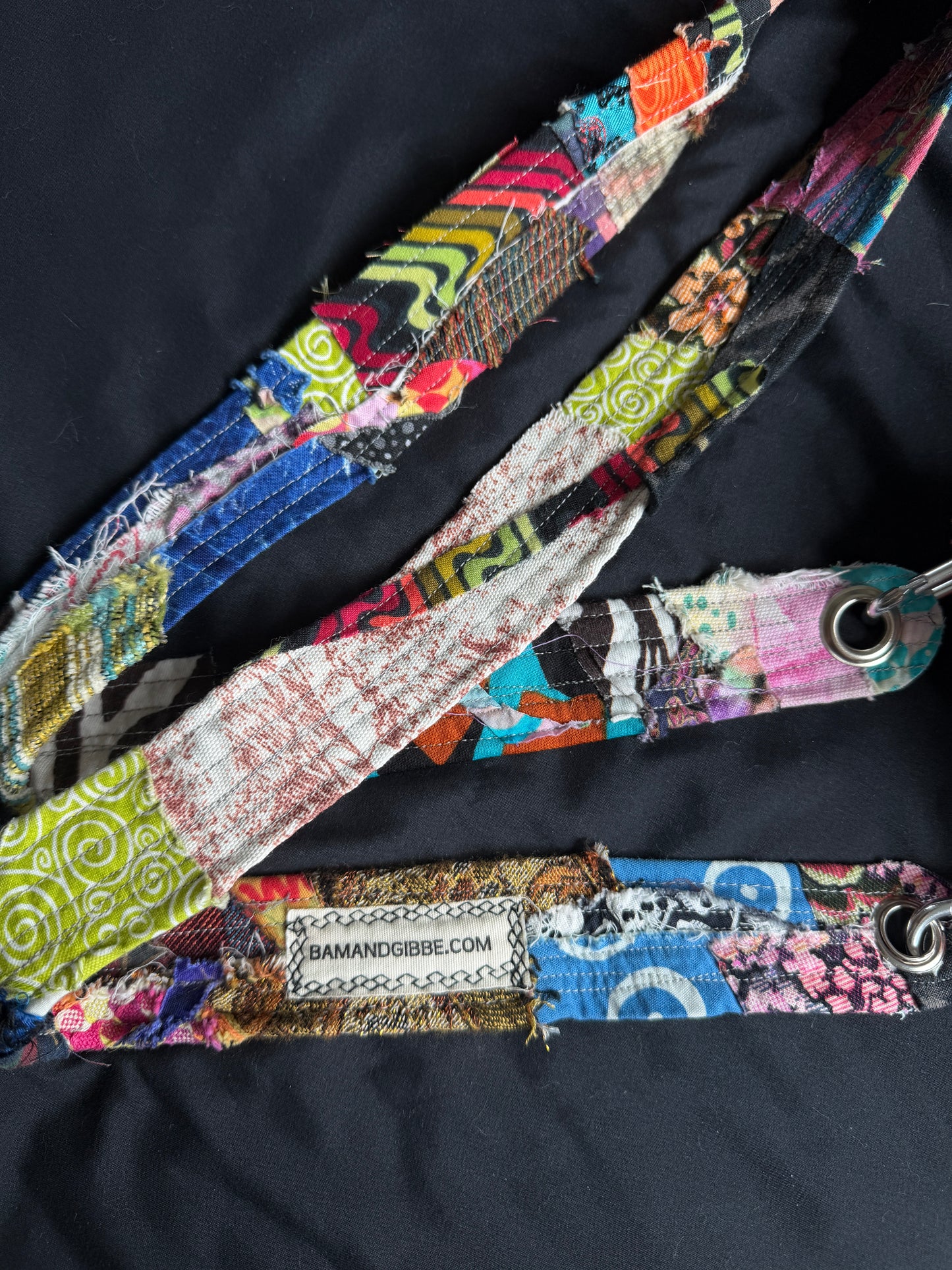 Colorful cat + dino hybrid side bag