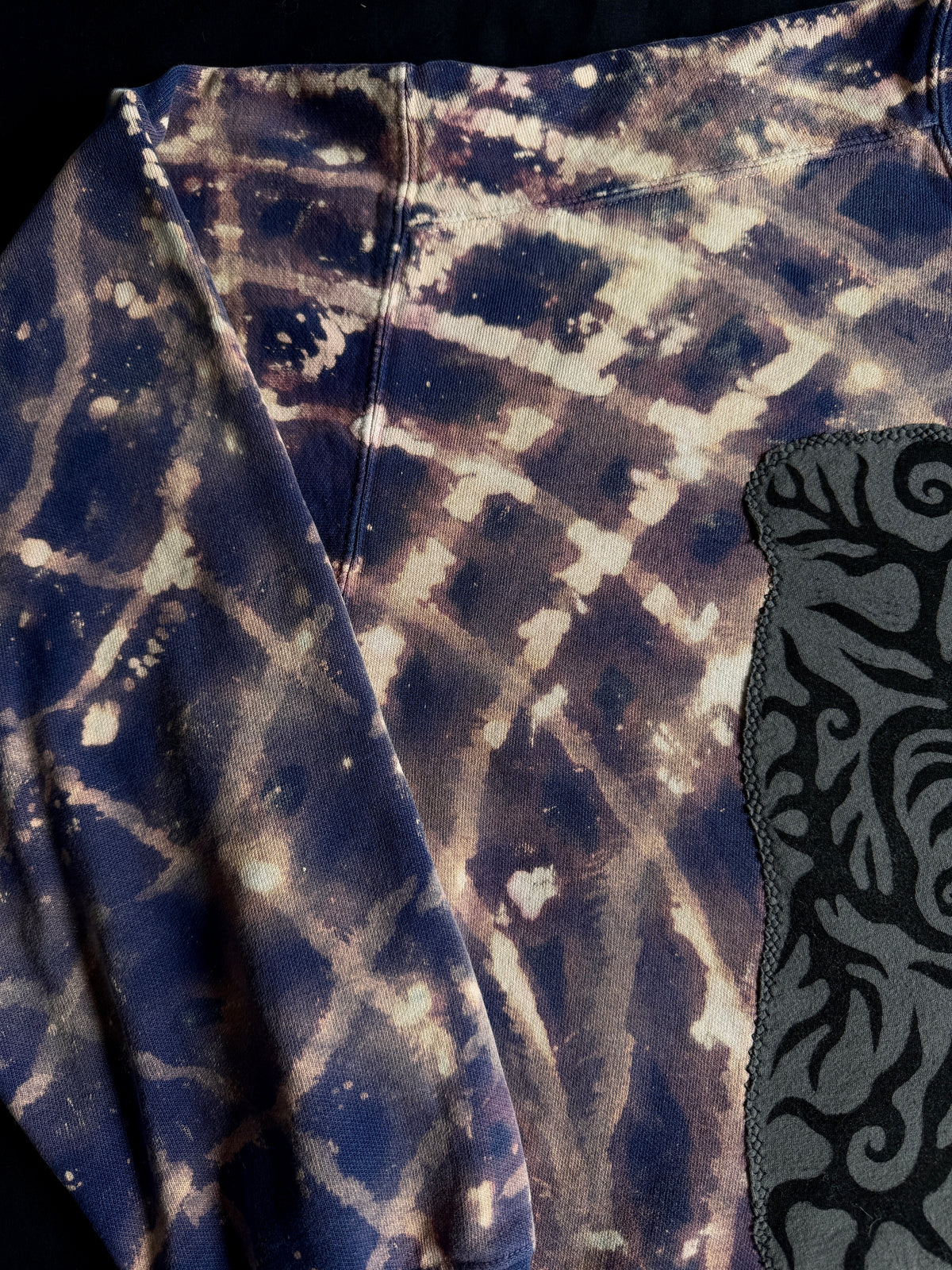 Moon goddess patch bleach dyed crewneck