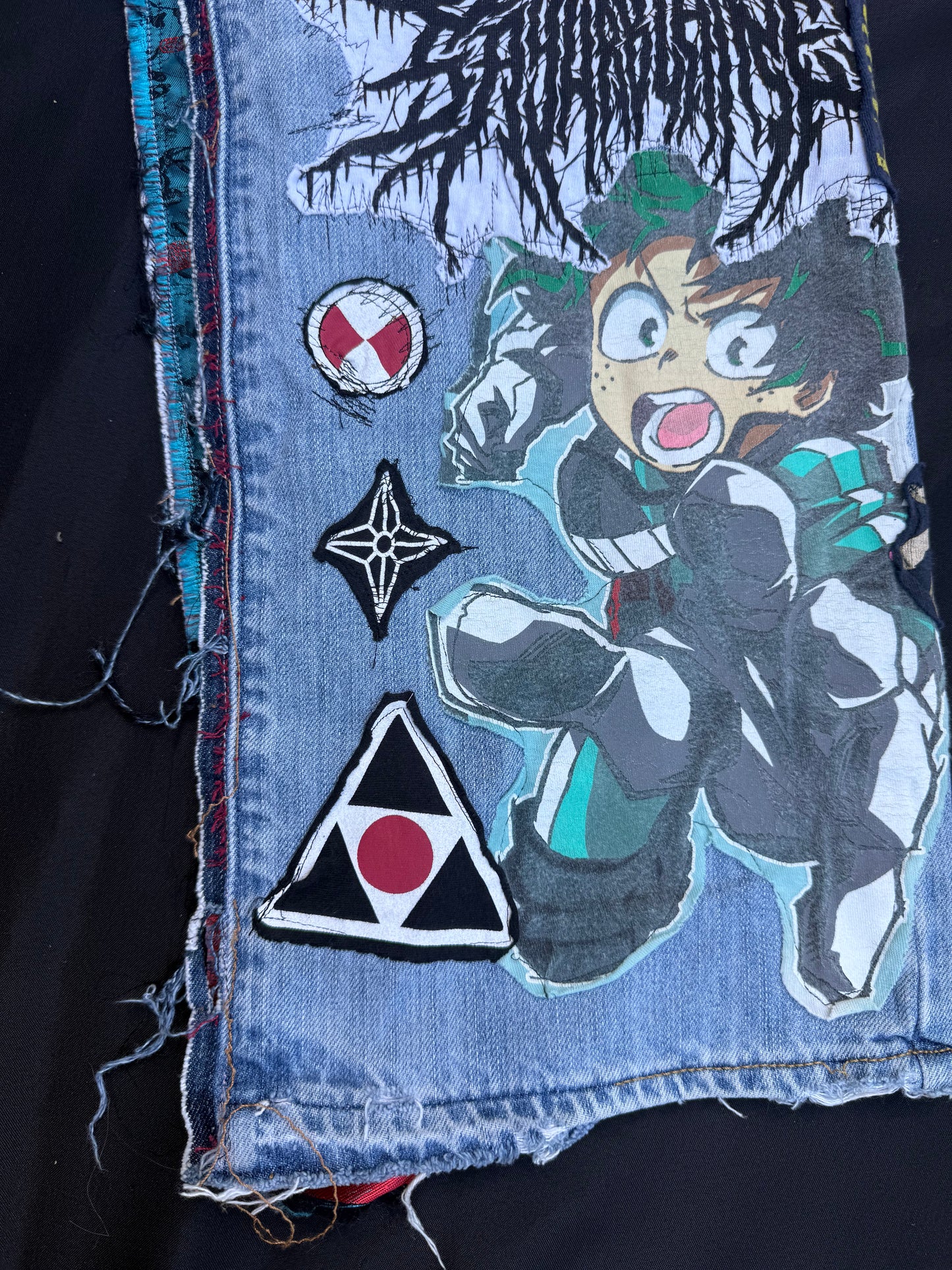 Anime collage patch jeans