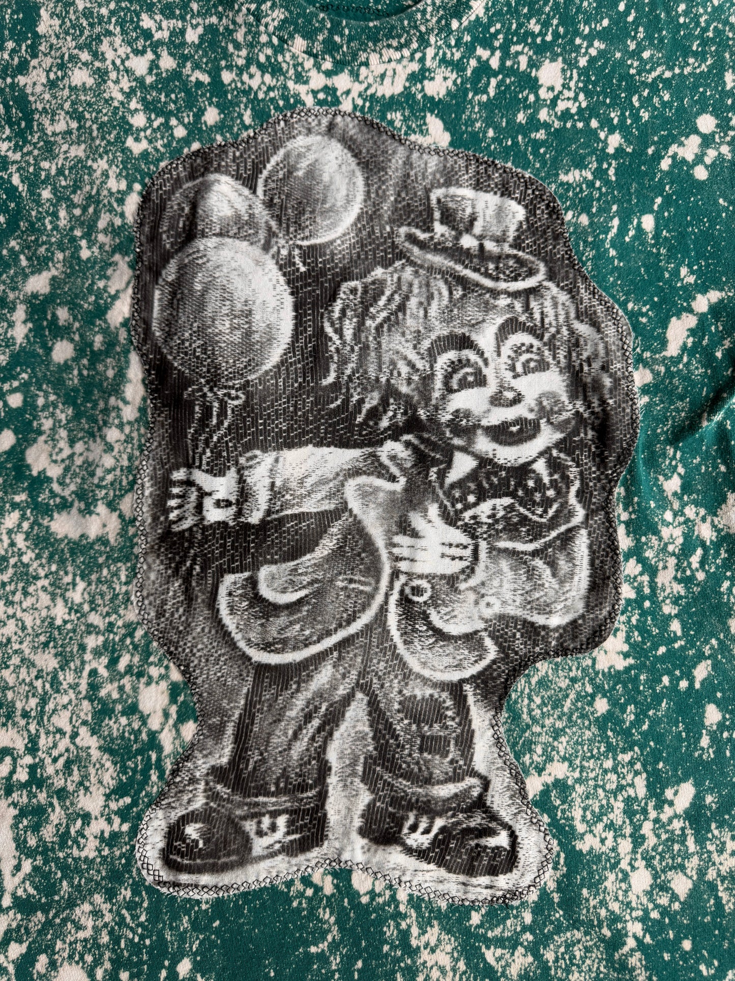 Clown bleach dyed t-shirt
