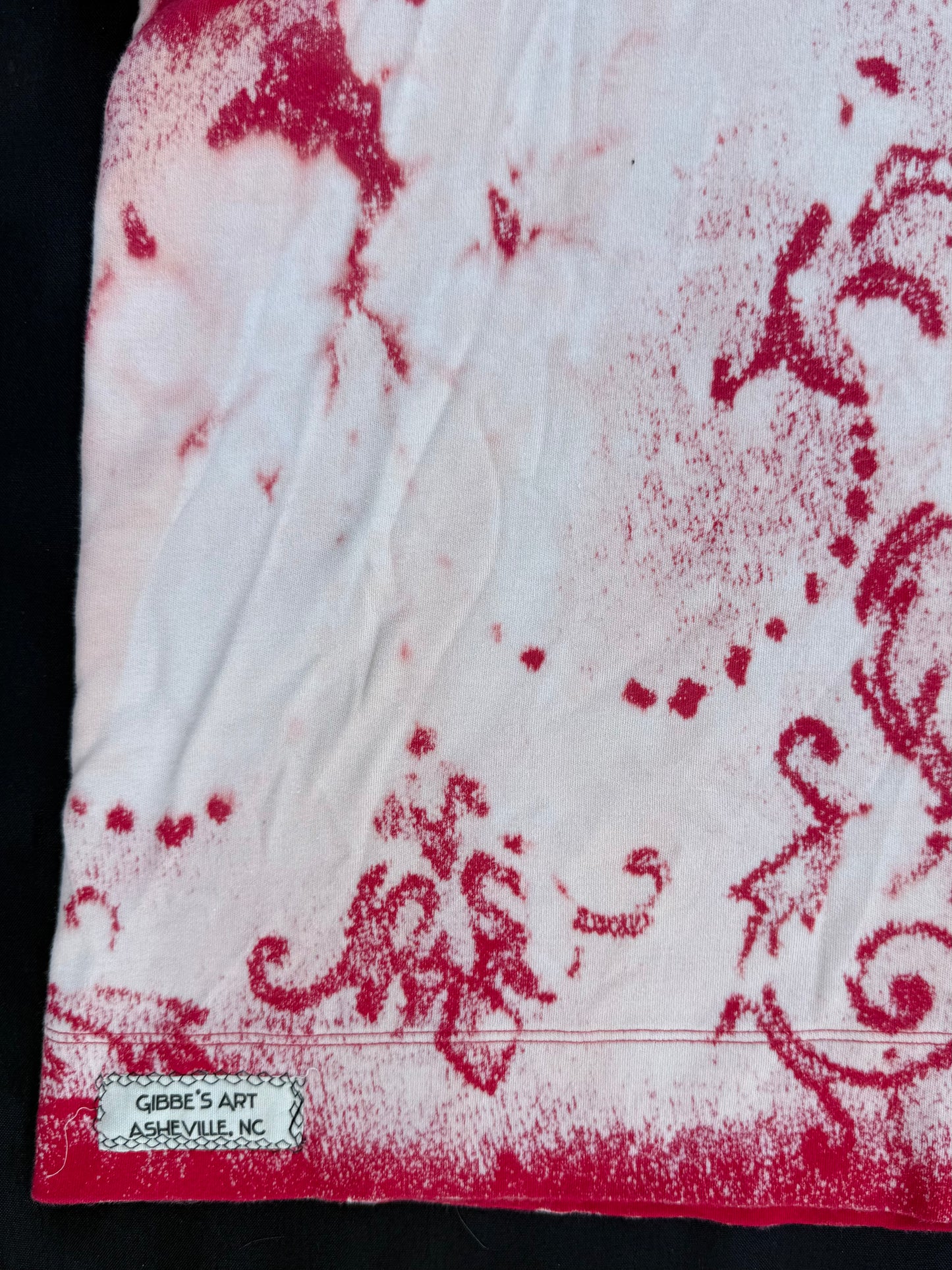 Polar bear skull patch bleach dyed t-shirt